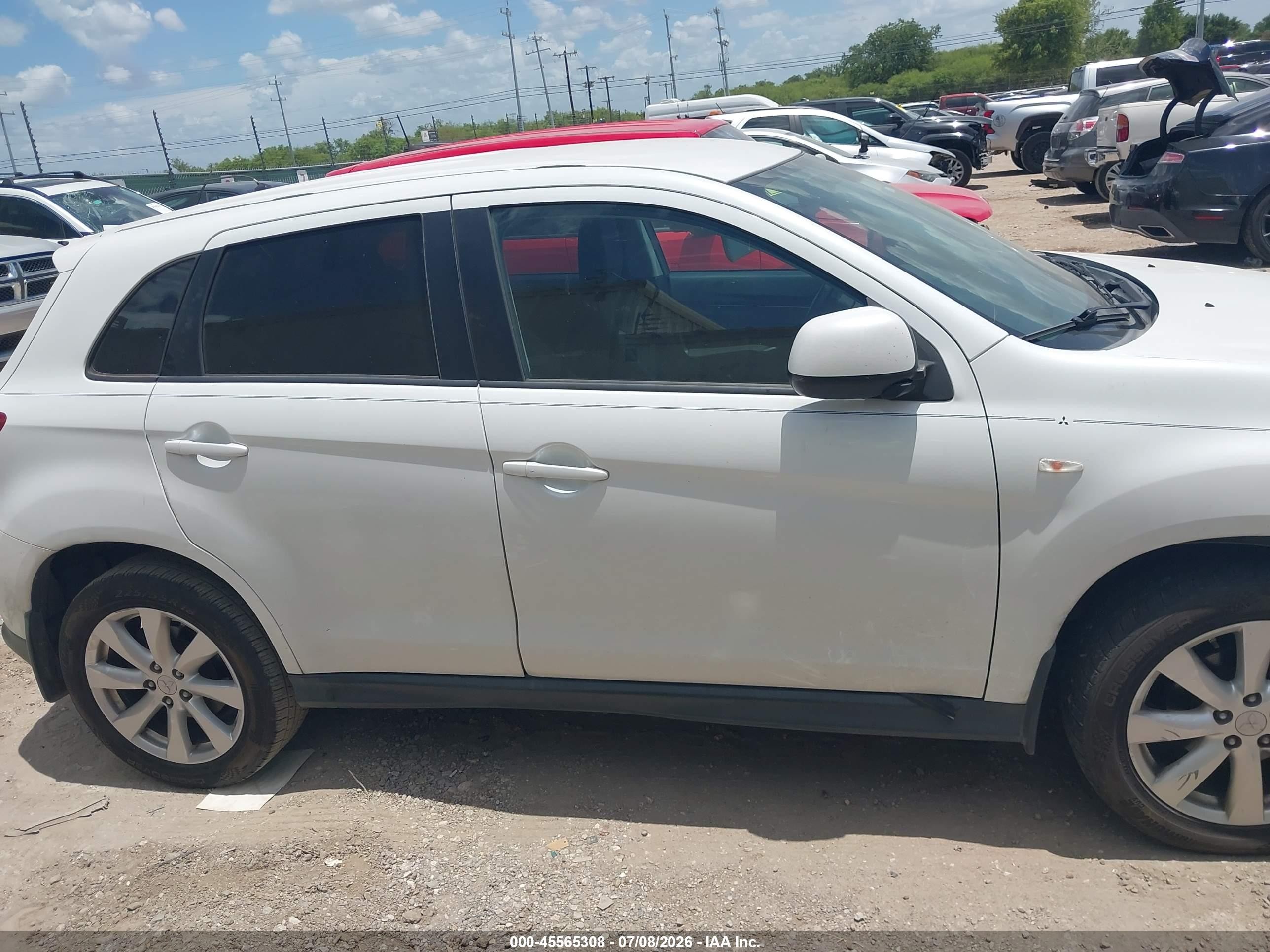 2014 Mitsubishi Outlander Sport Es White vin: 4A4AP3AU3EE019745