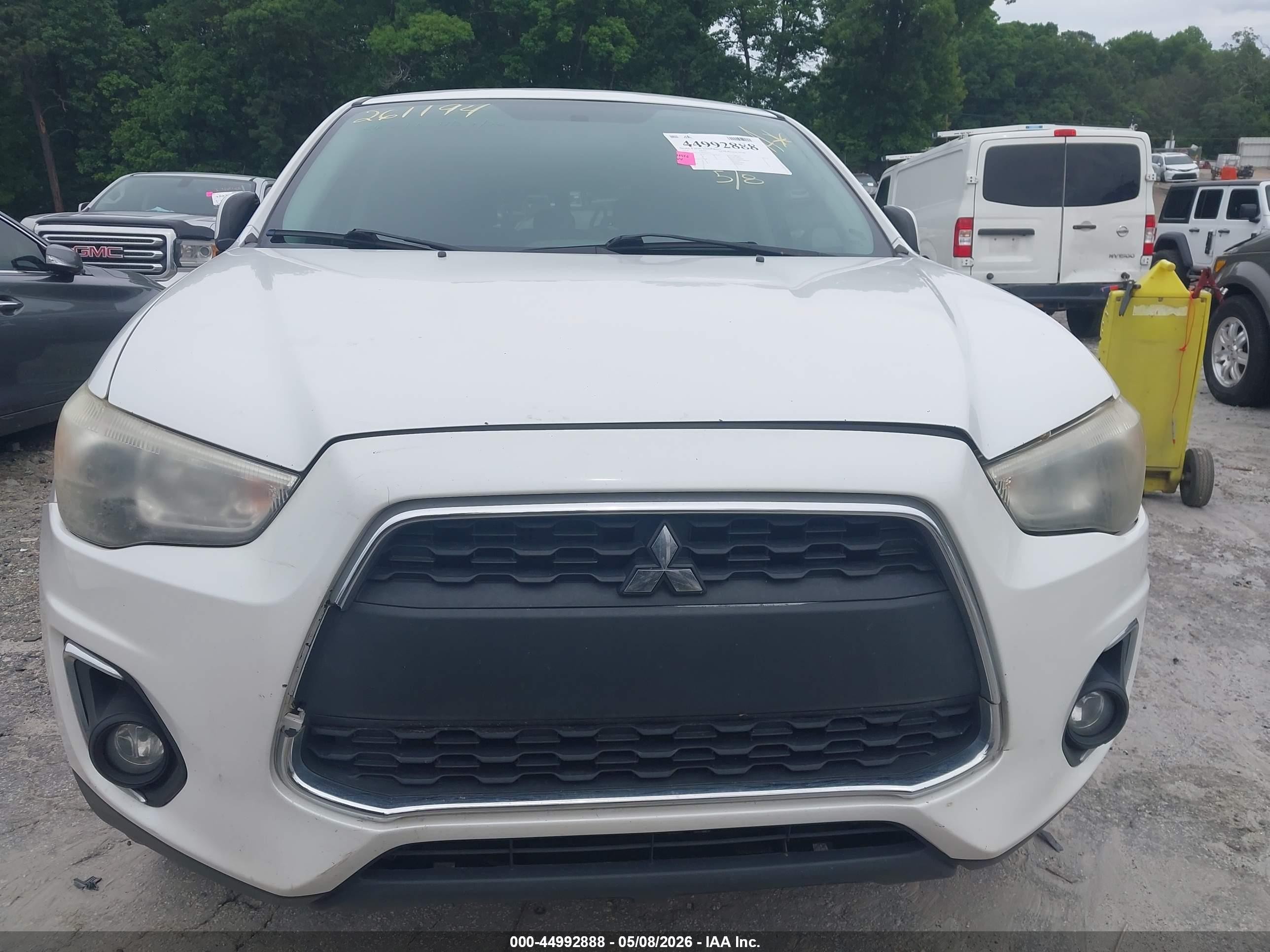 2014 Mitsubishi Outlander Sport Es White vin: 4A4AP3AU3EE029076