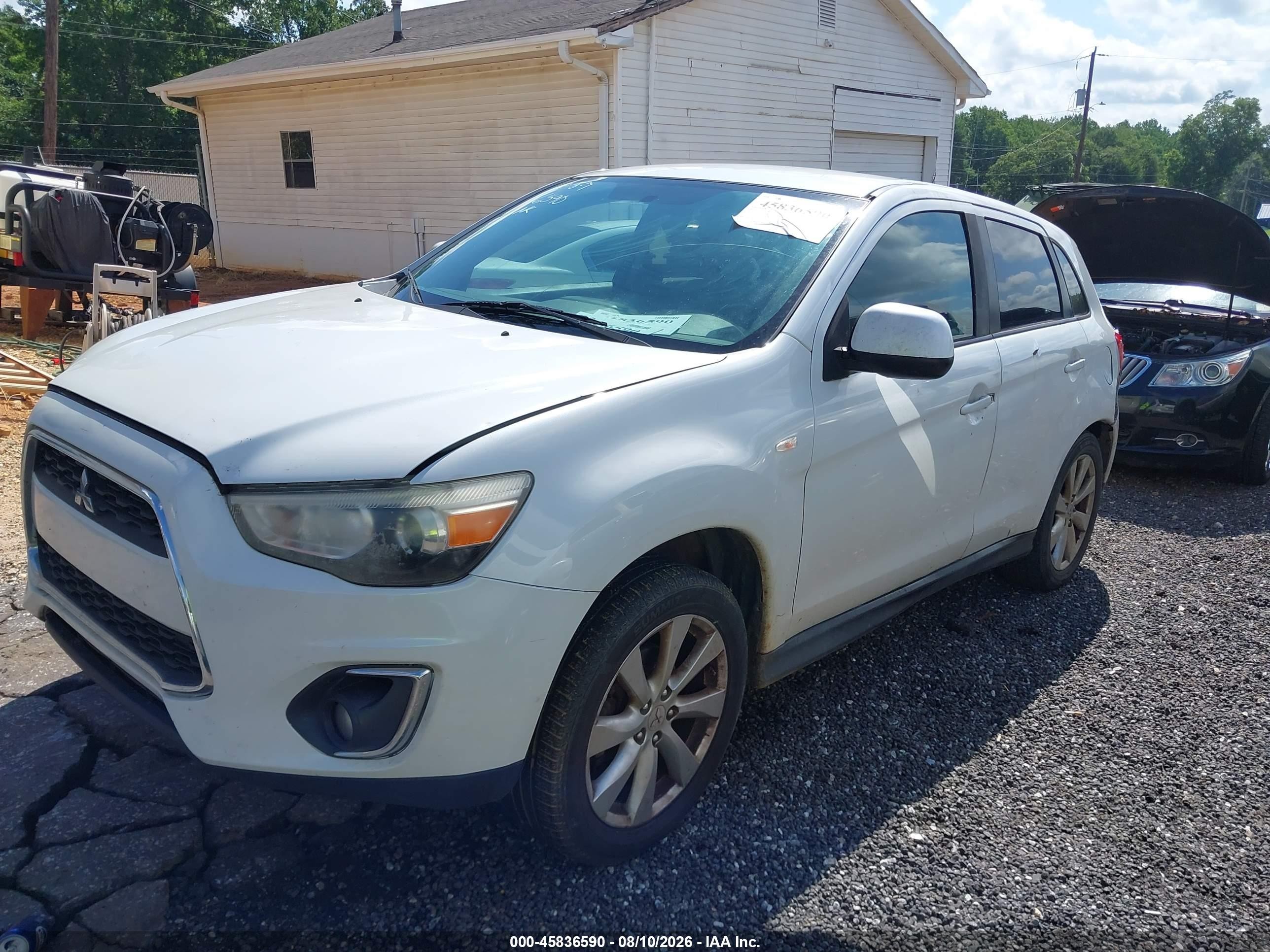 2014 Mitsubishi Outlander Sport Es White vin: 4A4AP3AU3EE032737