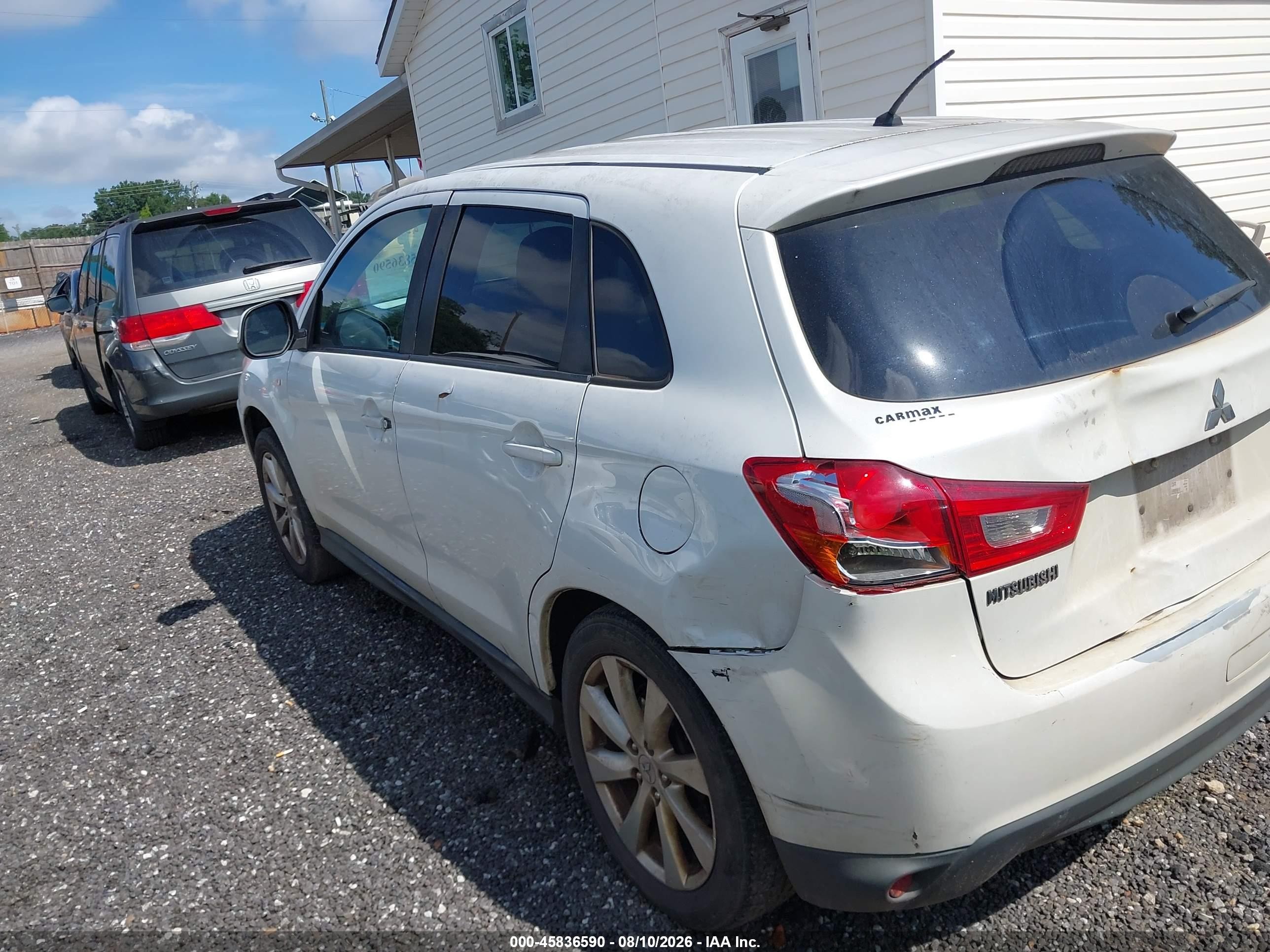 2014 Mitsubishi Outlander Sport Es White vin: 4A4AP3AU3EE032737