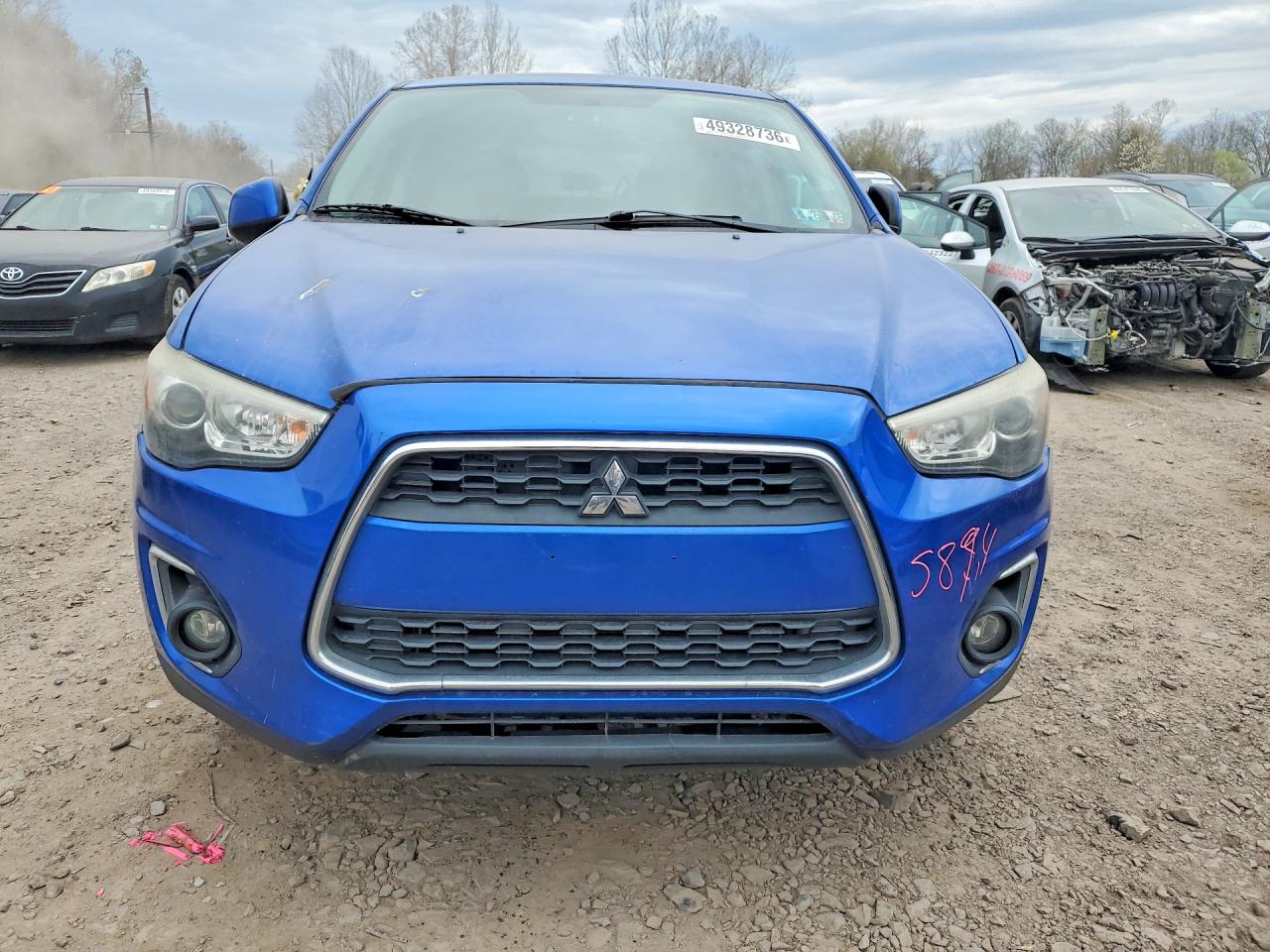 2015 Mitsubishi Outlander Sport Es Синий vin: 4A4AP3AU3FE017382