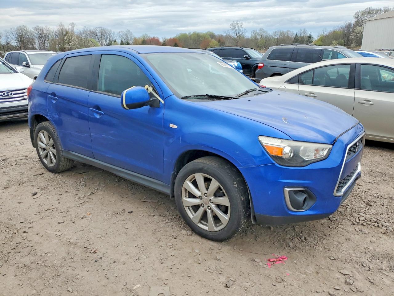 2015 Mitsubishi Outlander Sport Es Синий vin: 4A4AP3AU3FE017382