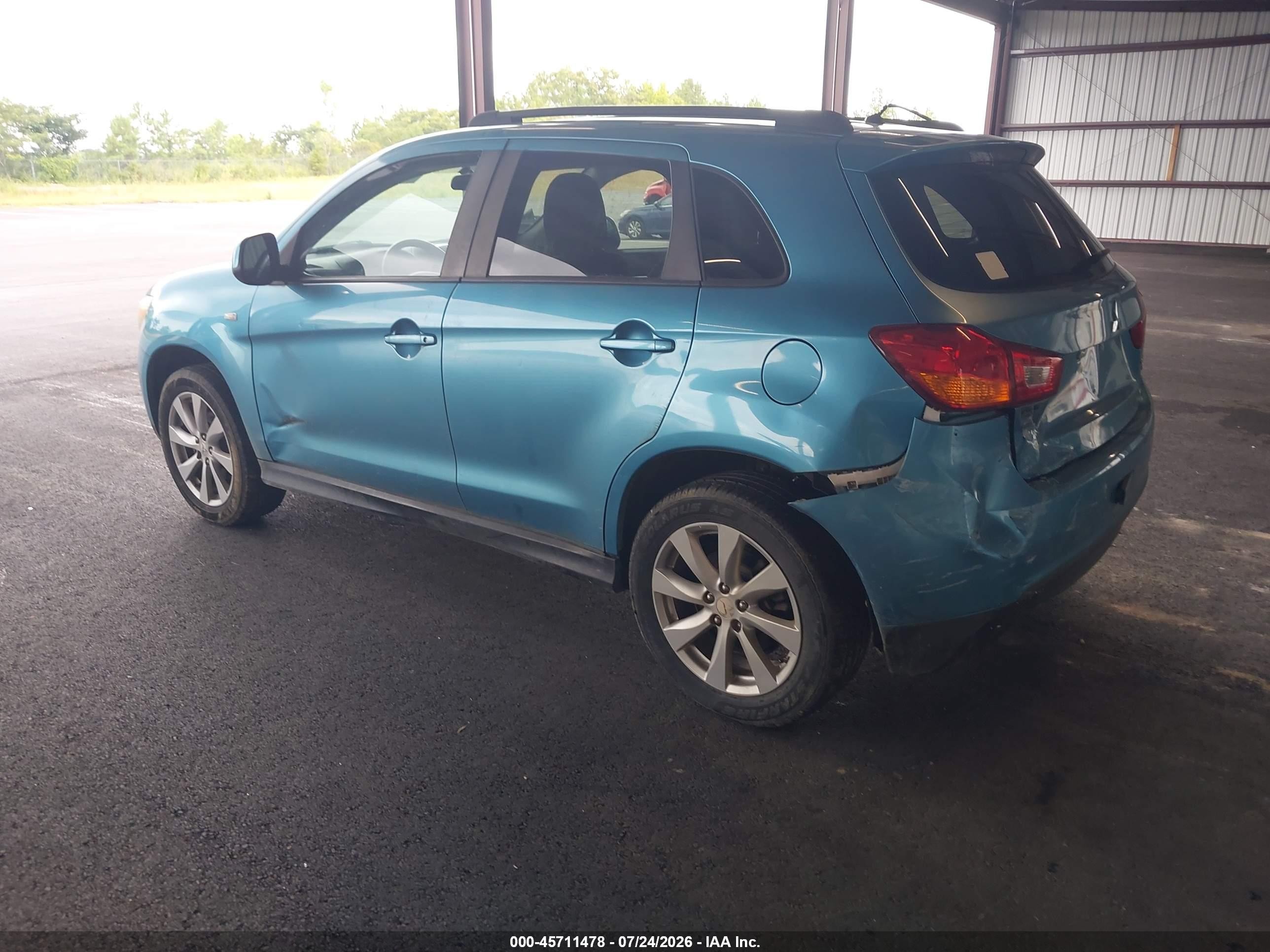 2013 Mitsubishi Outlander Sport Es Blue vin: 4A4AP3AU4DE008896