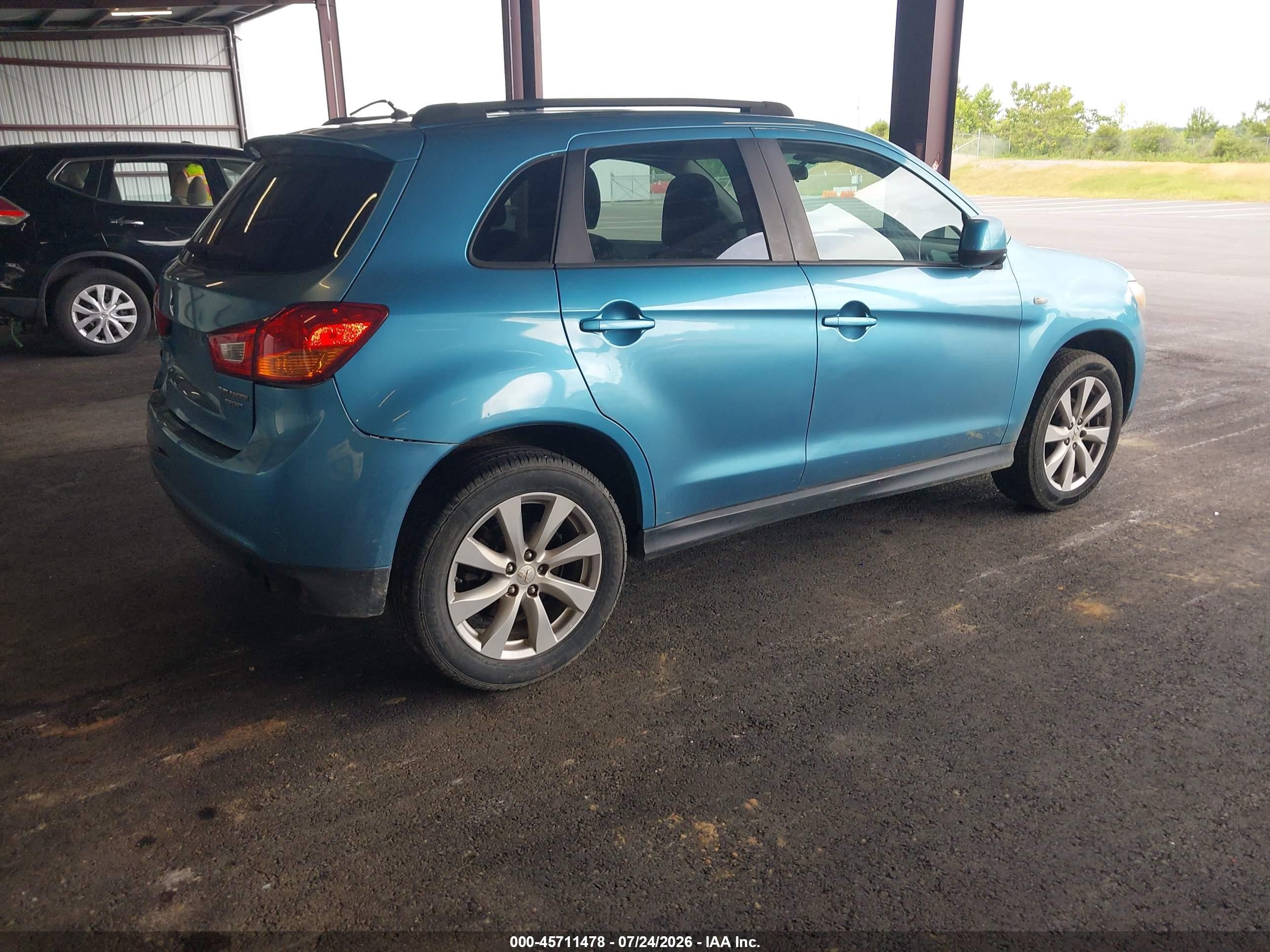2013 Mitsubishi Outlander Sport Es Blue vin: 4A4AP3AU4DE008896