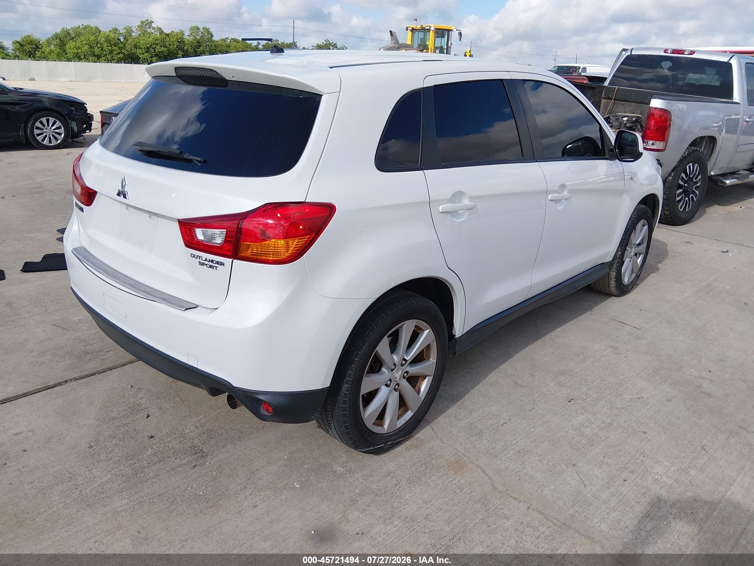 2013 Mitsubishi Outlander Sport Es White vin: 4A4AP3AU4DE013029