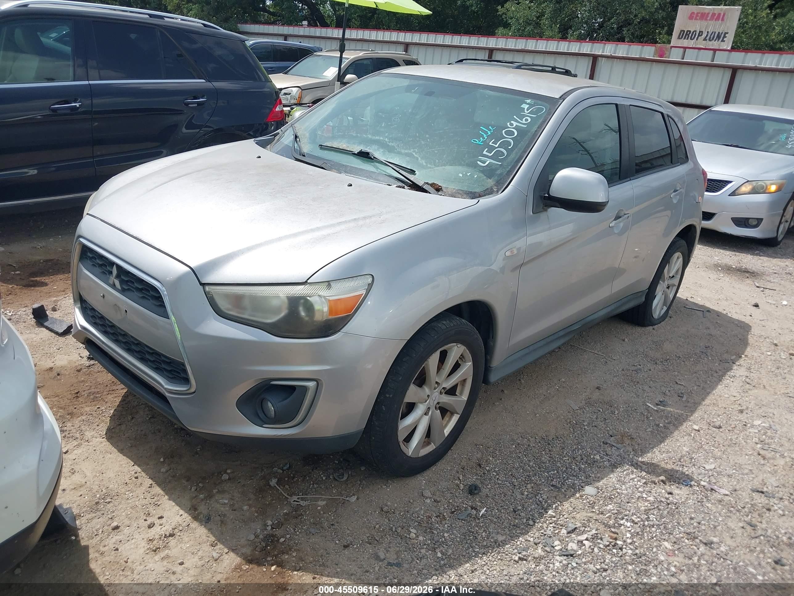 2013 Mitsubishi Outlander Sport Es Silver vin: 4A4AP3AU4DE019557