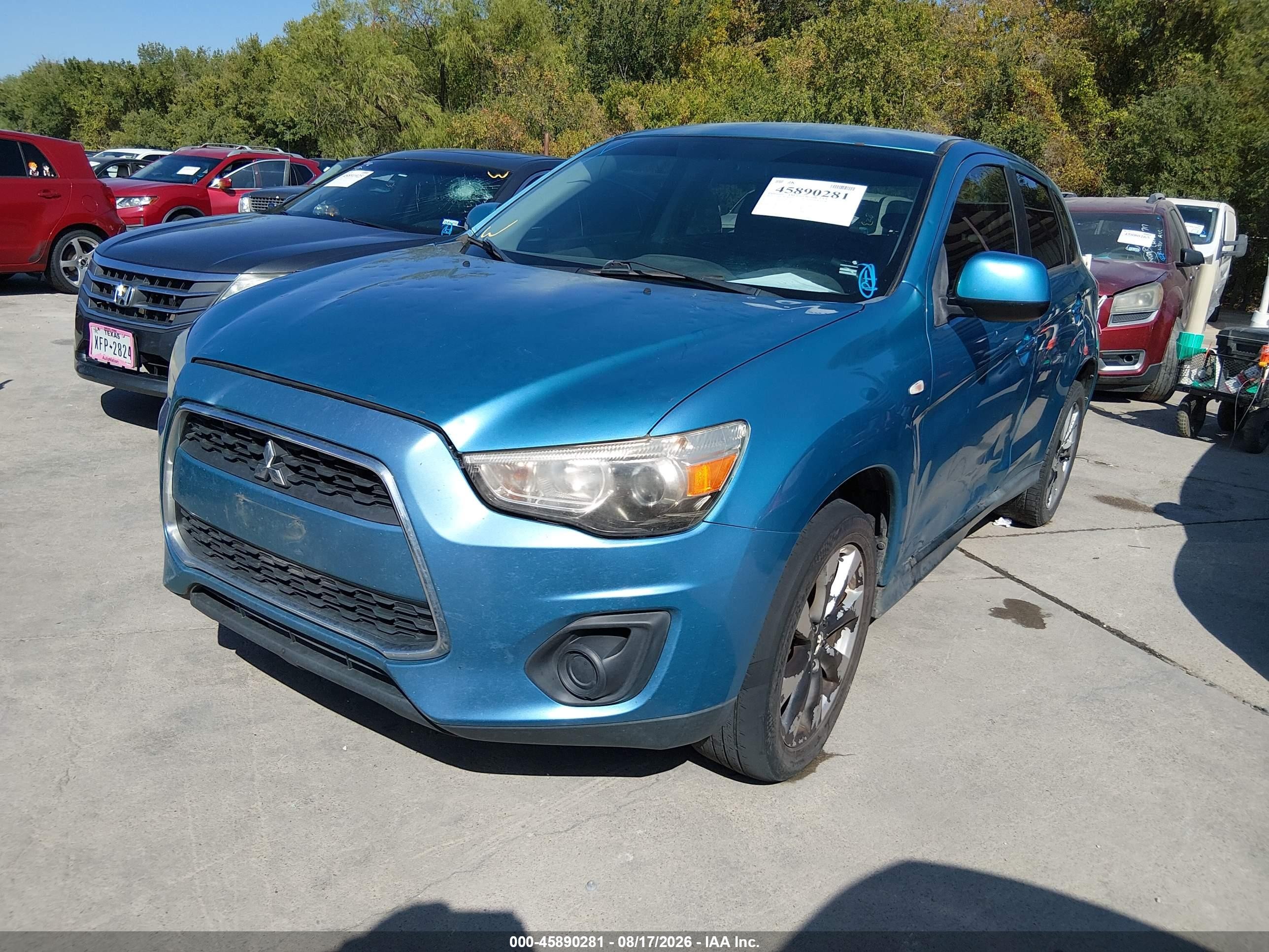 2013 Mitsubishi Outlander Sport Es Blue vin: 4A4AP3AU4DE024239