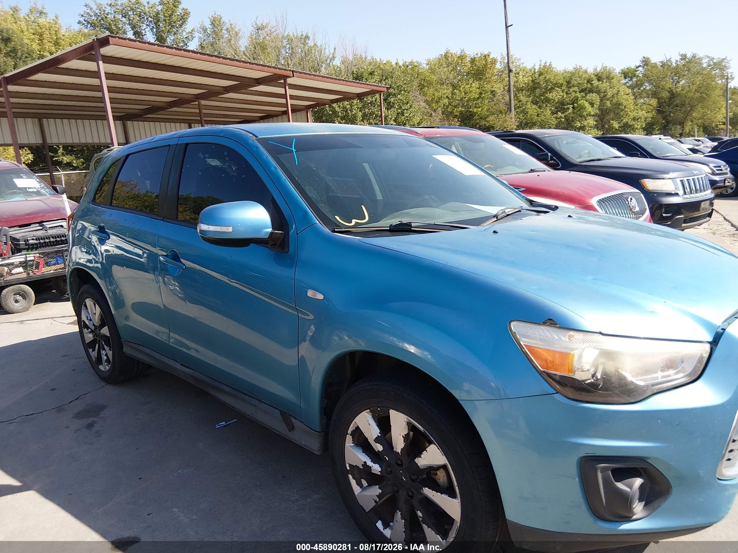 2013 Mitsubishi Outlander Sport Es Blue vin: 4A4AP3AU4DE024239