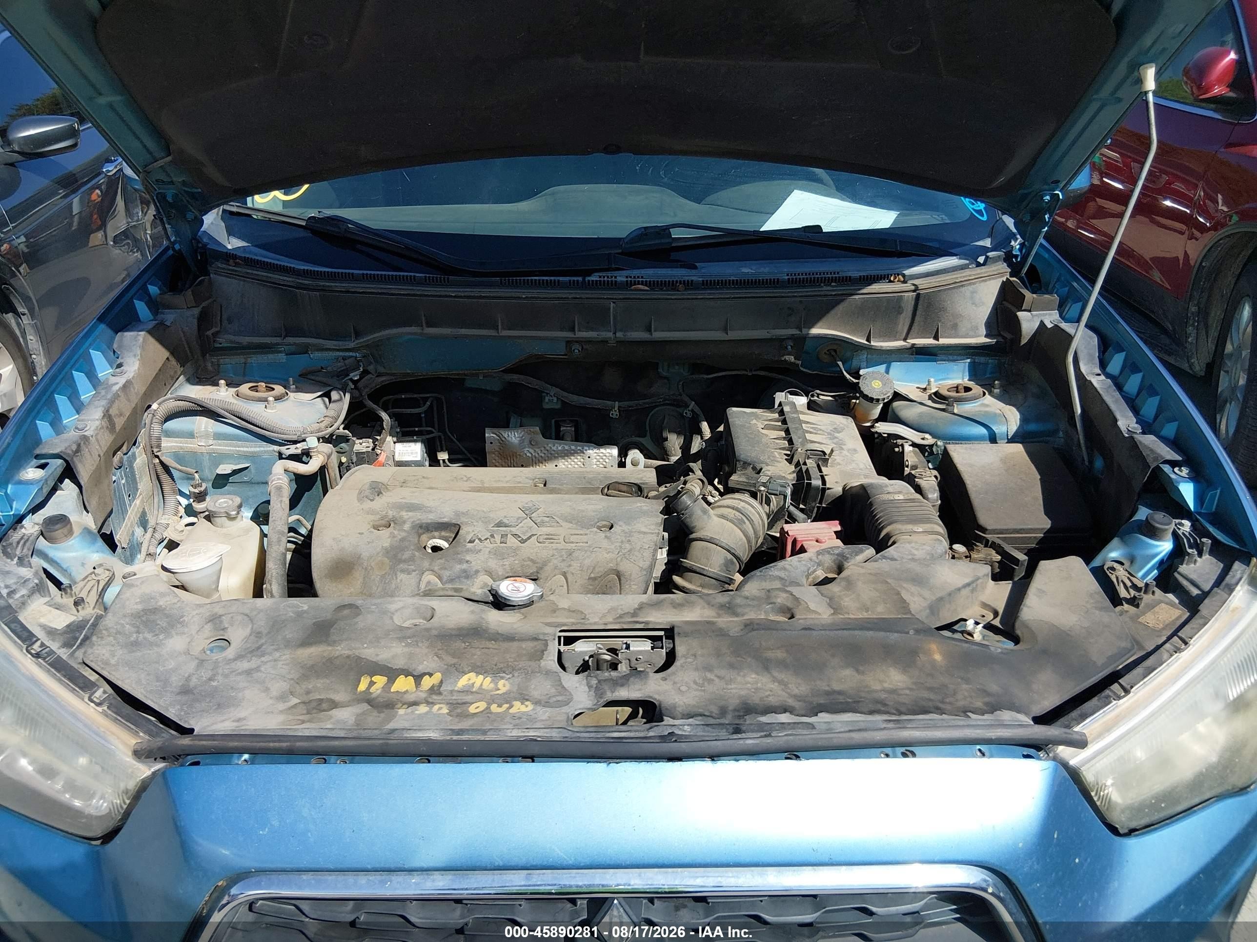 2013 Mitsubishi Outlander Sport Es Blue vin: 4A4AP3AU4DE024239