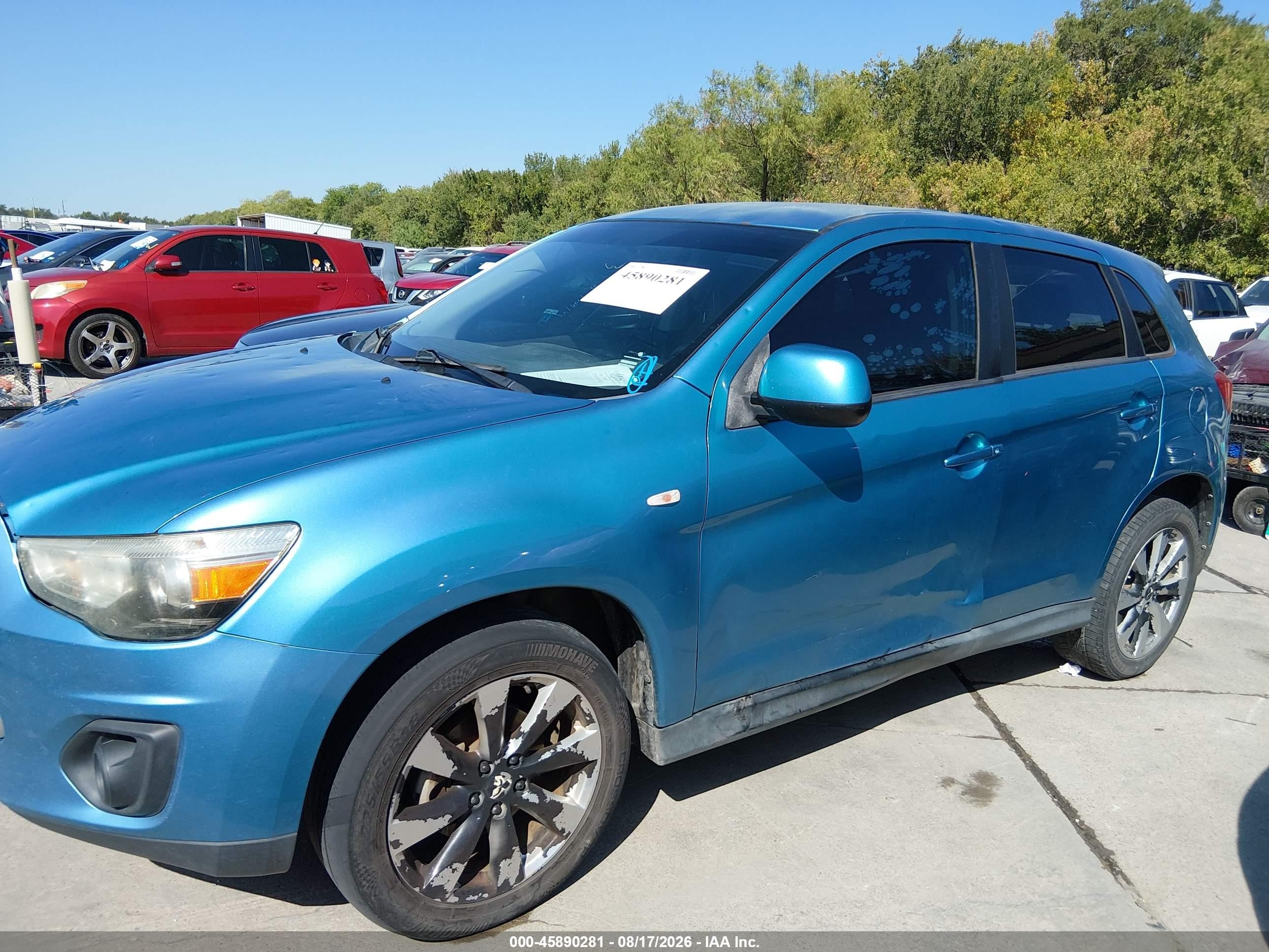 2013 Mitsubishi Outlander Sport Es Blue vin: 4A4AP3AU4DE024239