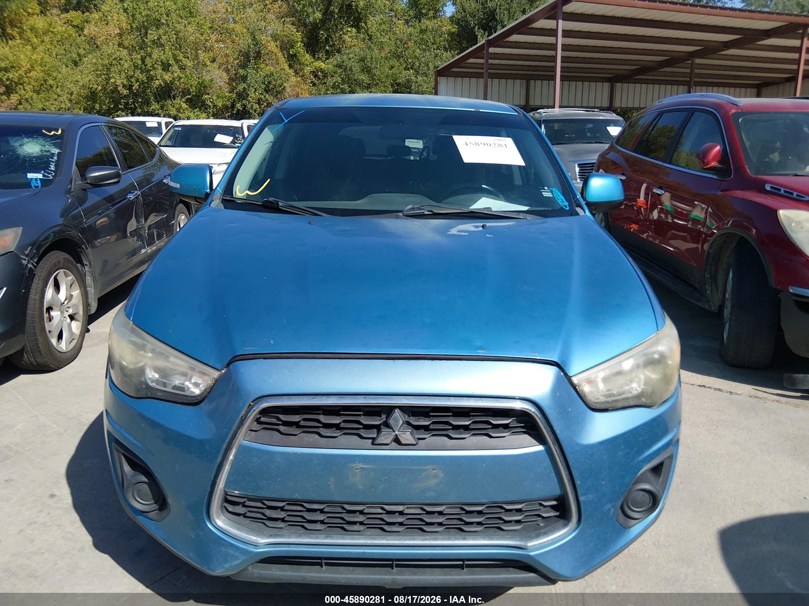 2013 Mitsubishi Outlander Sport Es Blue vin: 4A4AP3AU4DE024239