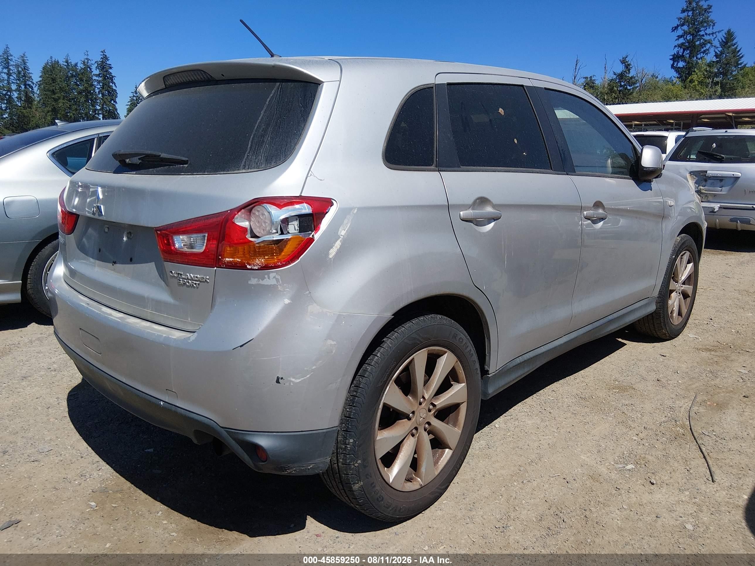 2014 Mitsubishi Outlander Sport Es Silver vin: 4A4AP3AU4EE003859