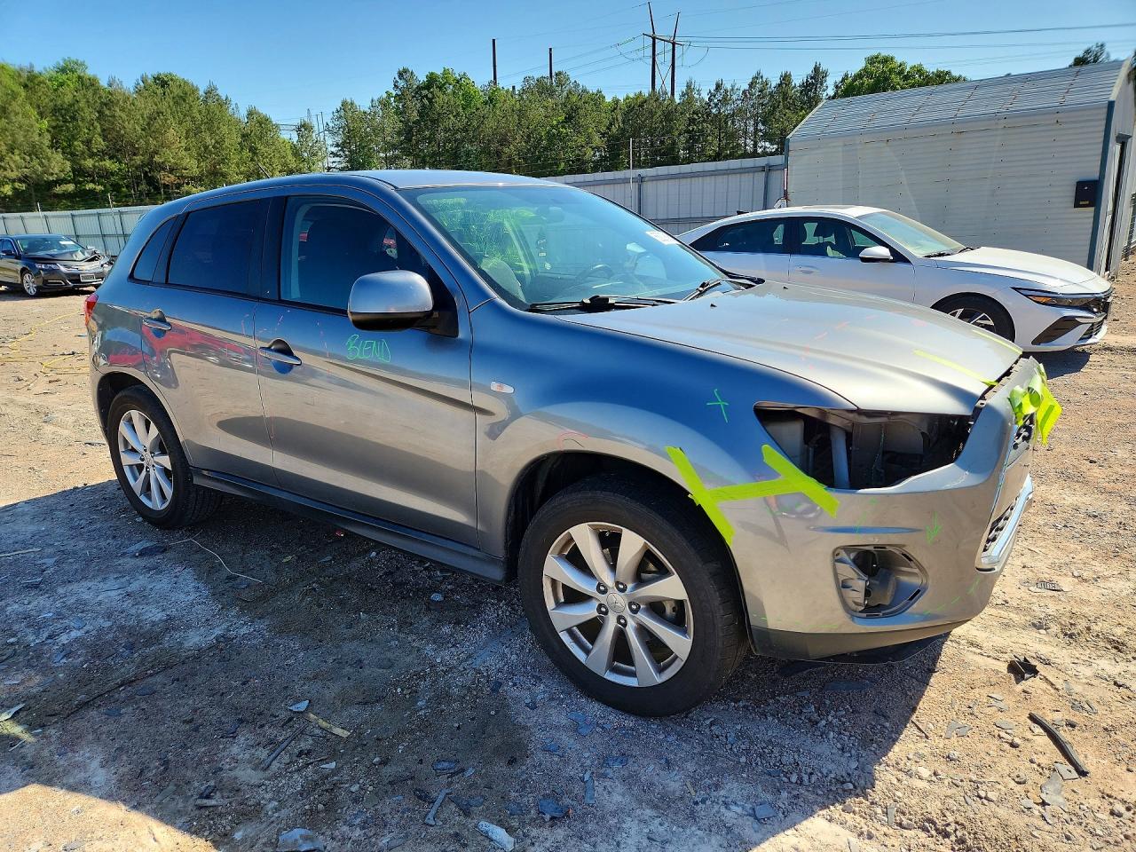 2014 Mitsubishi Outlander Sport Es Gray vin: 4A4AP3AU4EE010424