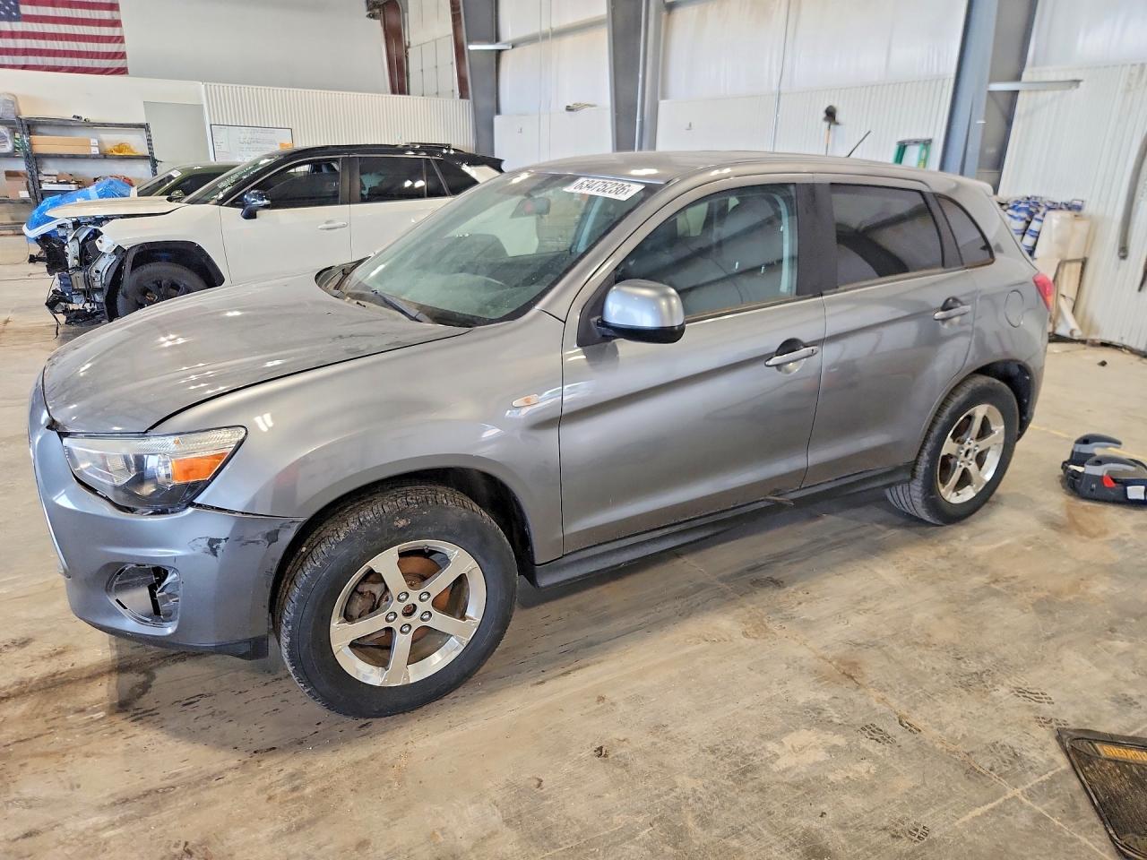 2014 Mitsubishi Outlander Sport Es Gray vin: 4A4AP3AU4EE023058