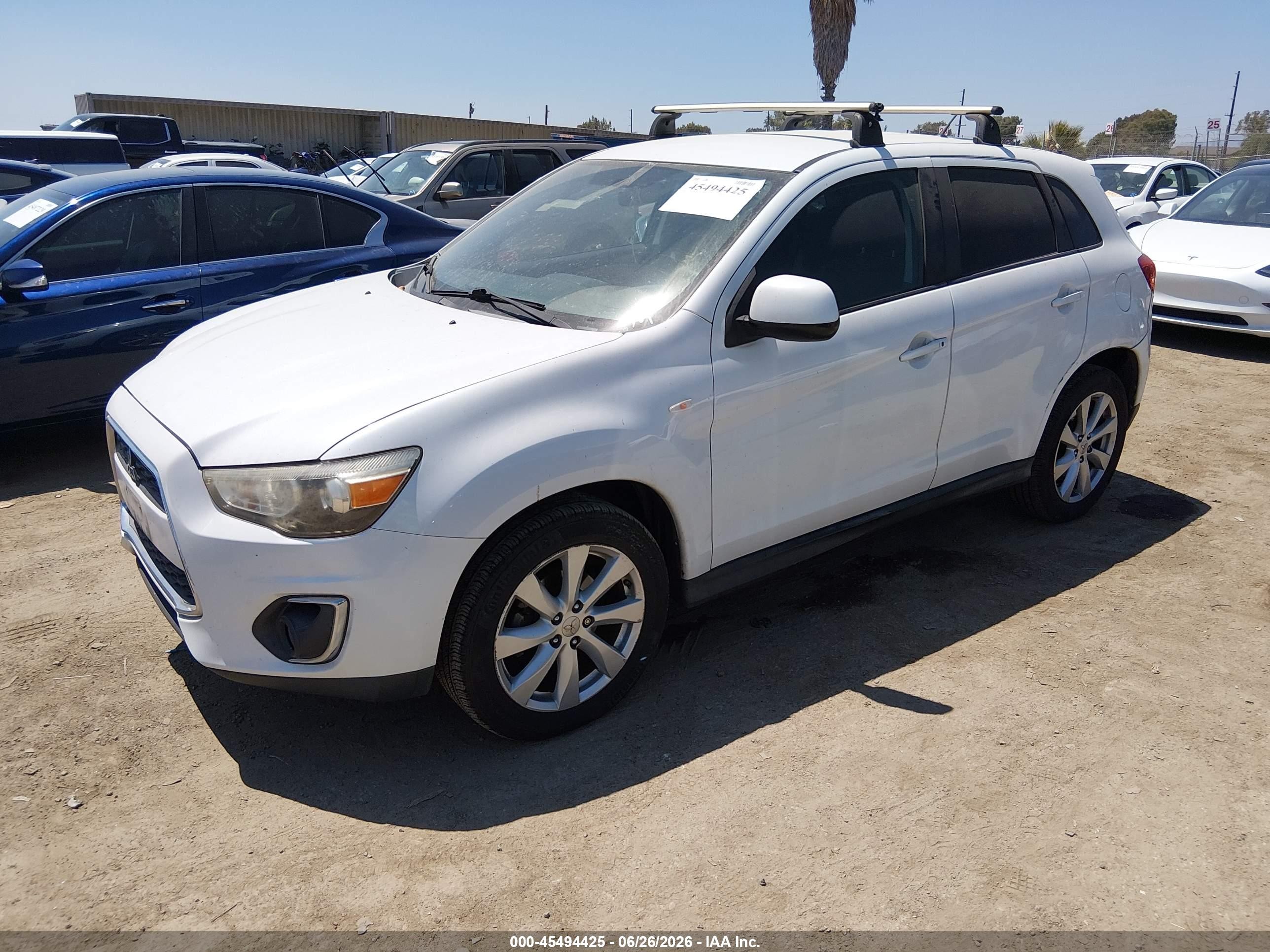 2014 Mitsubishi Outlander Sport Es White vin: 4A4AP3AU4EE025604