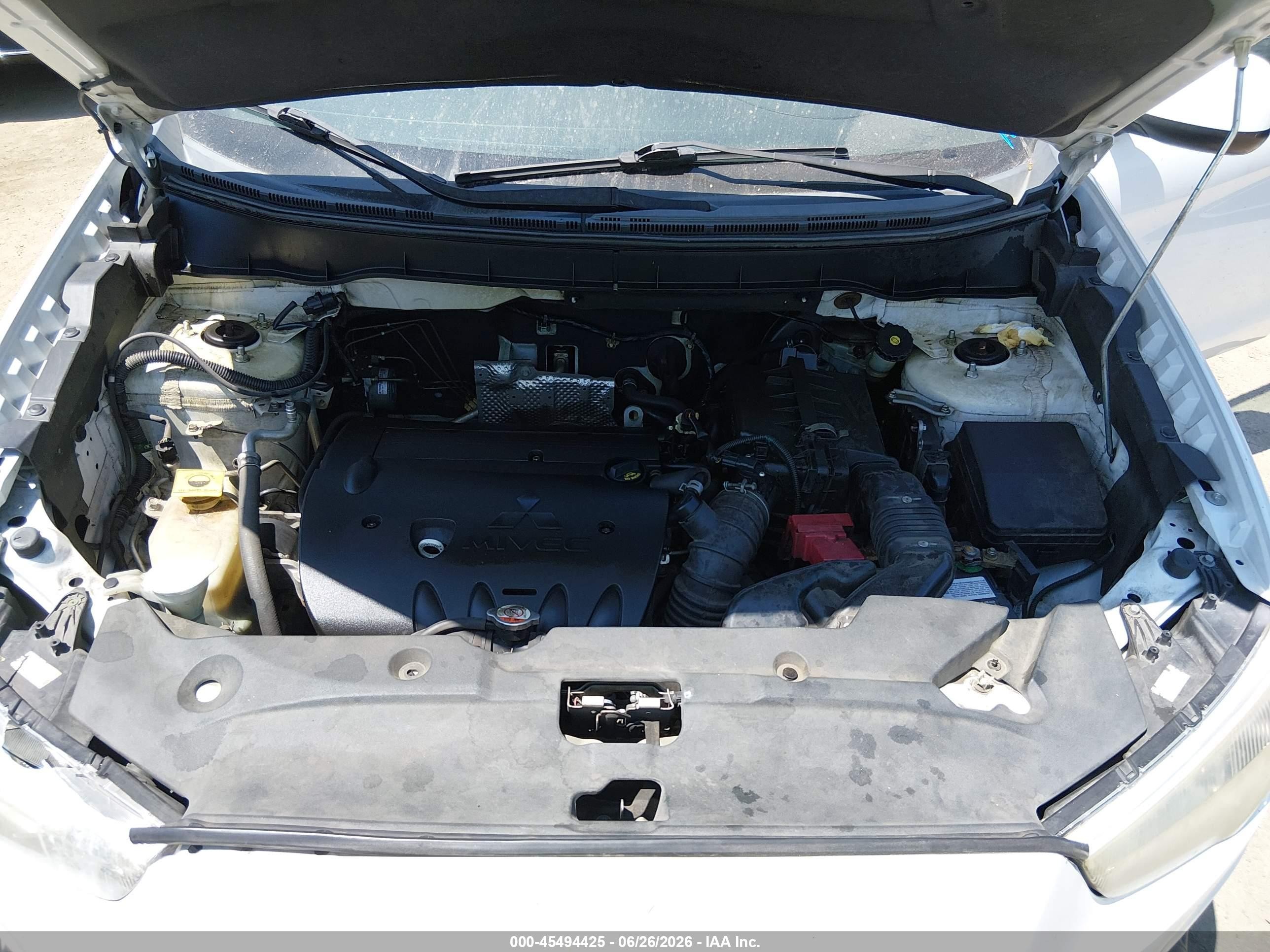 2014 Mitsubishi Outlander Sport Es White vin: 4A4AP3AU4EE025604