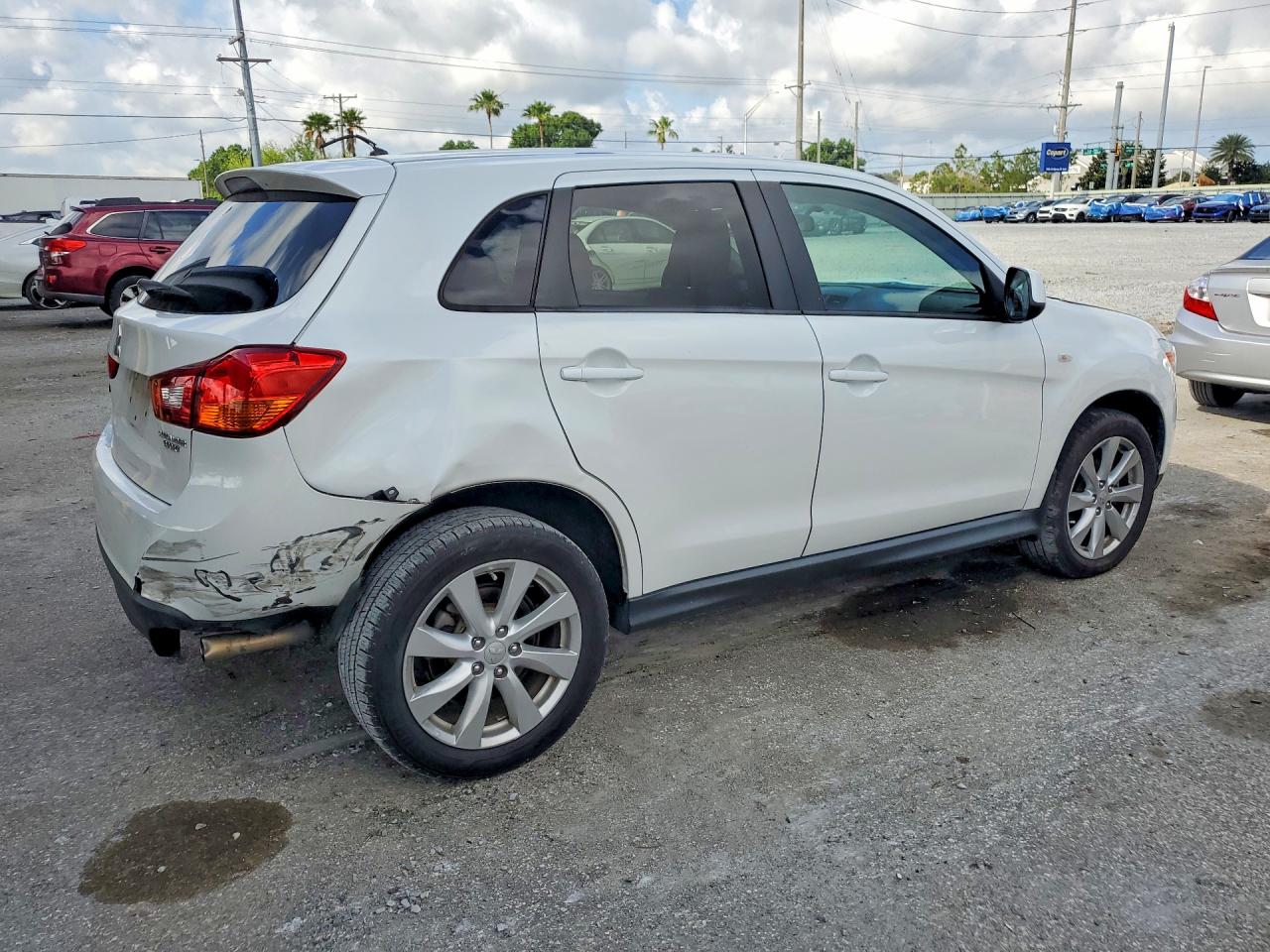 2014 Mitsubishi Outlander Sport Es White vin: 4A4AP3AU4EE027031