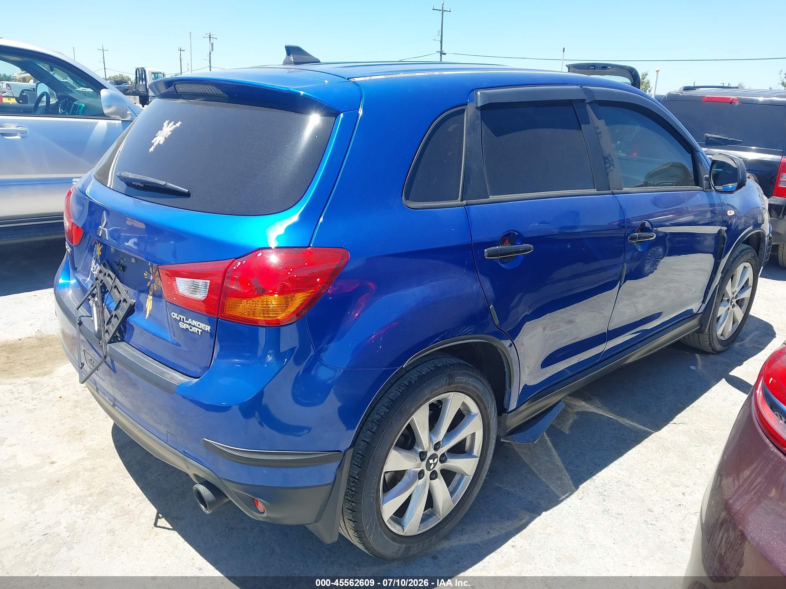 2015 Mitsubishi Outlander Sport Es Blue vin: 4A4AP3AU4FE002079