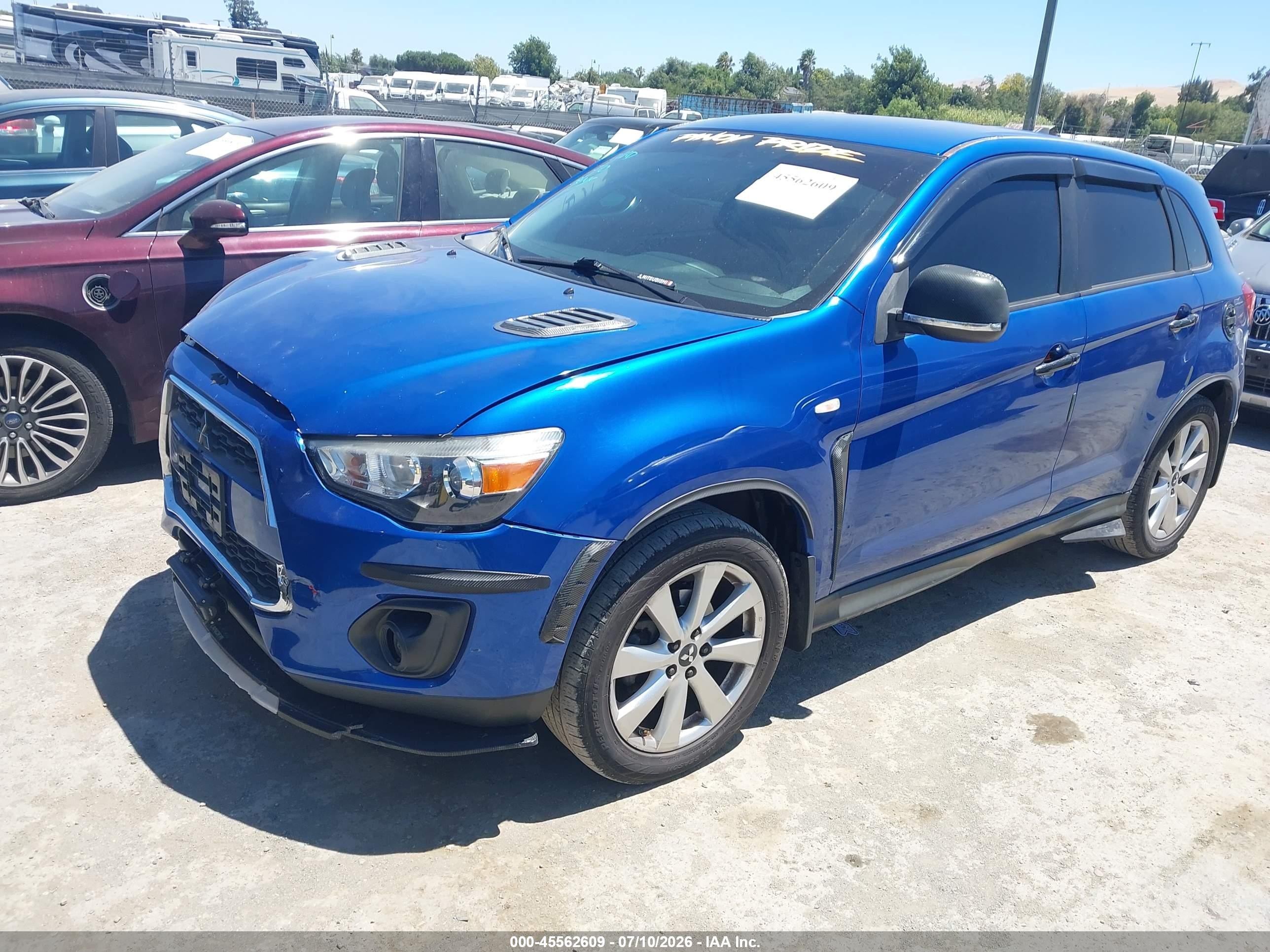 2015 Mitsubishi Outlander Sport Es Blue vin: 4A4AP3AU4FE002079