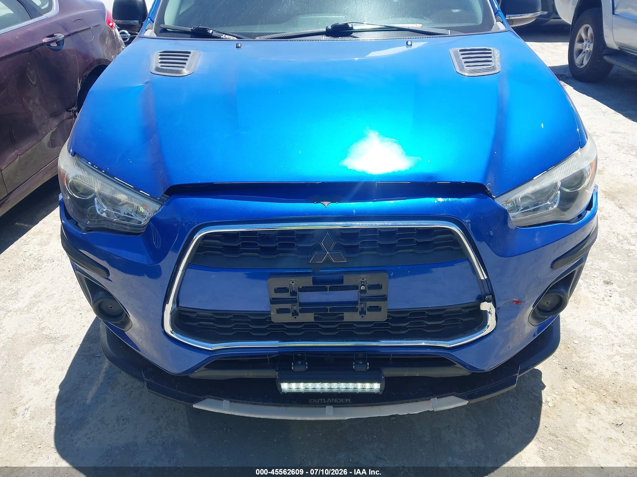 2015 Mitsubishi Outlander Sport Es Blue vin: 4A4AP3AU4FE002079
