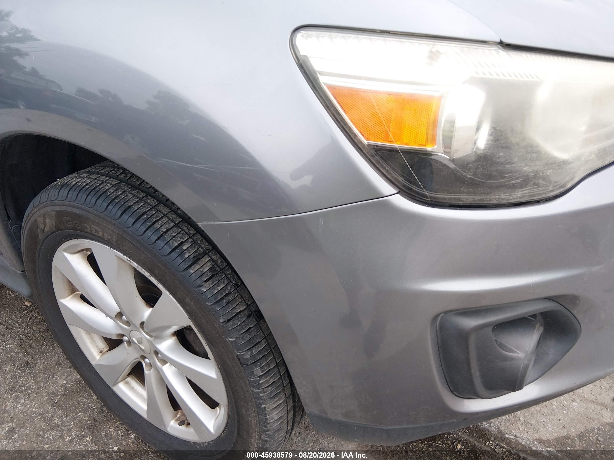2015 Mitsubishi Outlander Sport Es Gray vin: 4A4AP3AU4FE005869