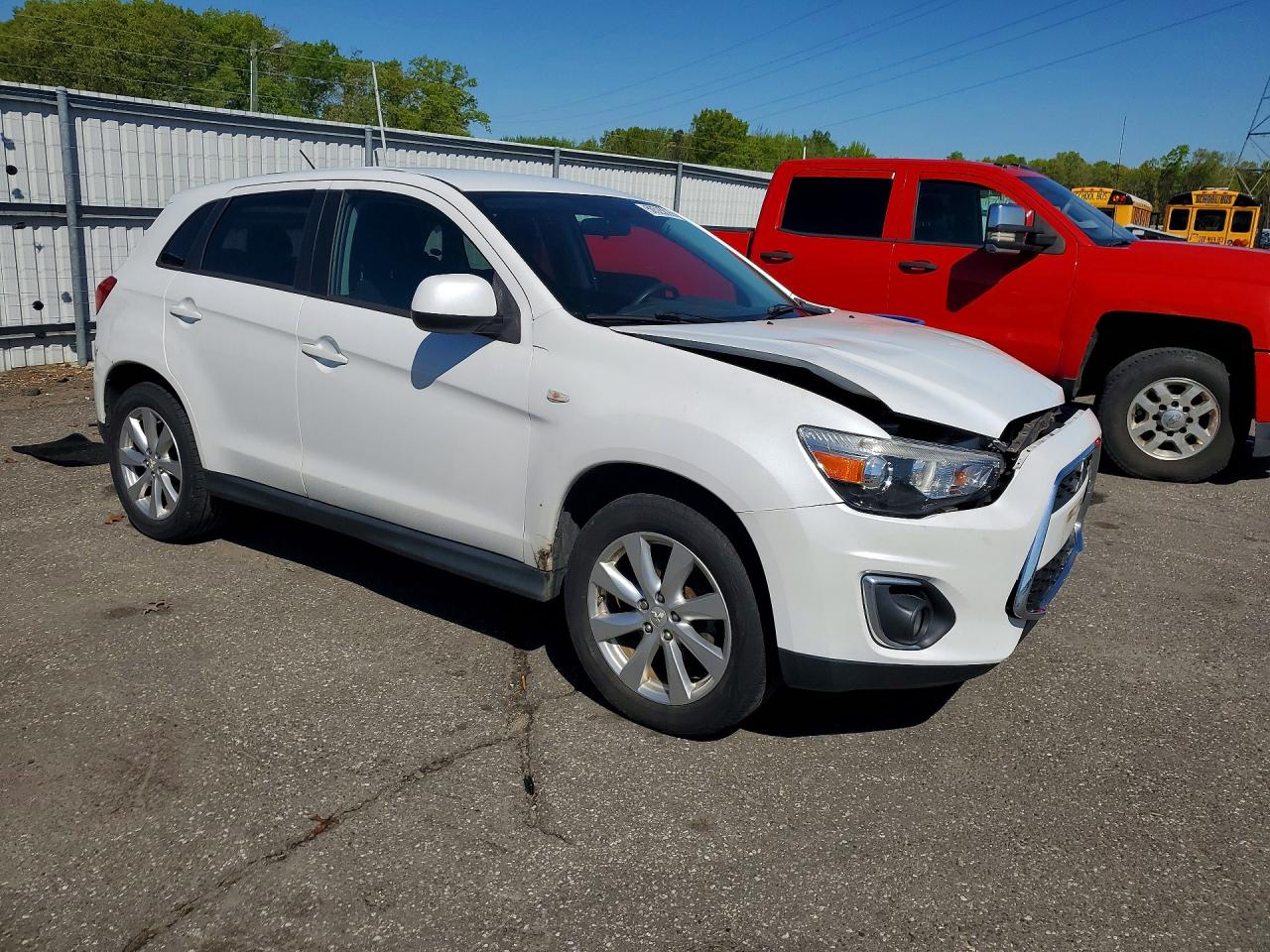 2015 Mitsubishi Outlander Sport Es White vin: 4A4AP3AU4FE055655
