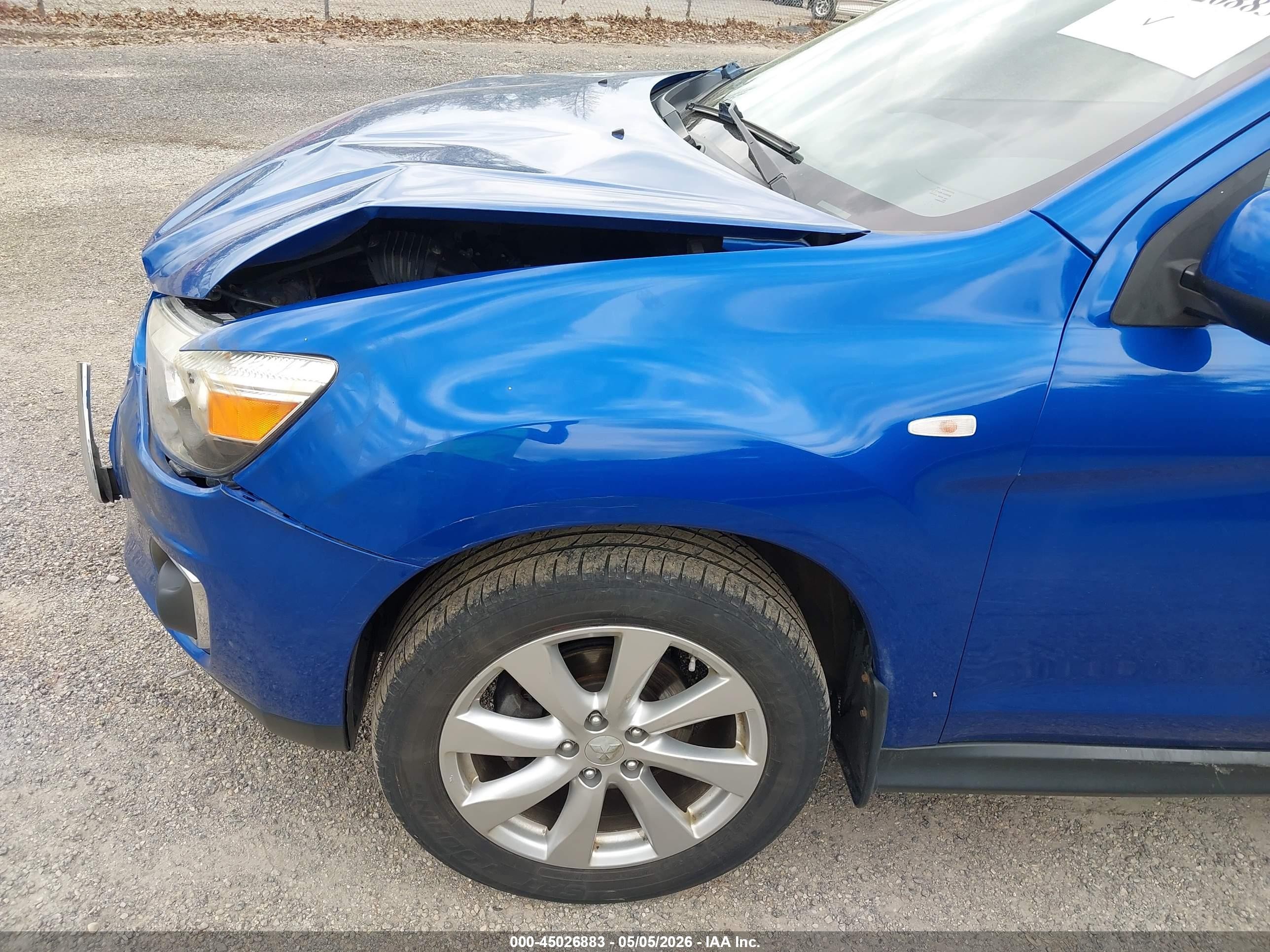 2015 Mitsubishi Outlander Sport Es Синий vin: 4A4AP3AU4FE061150