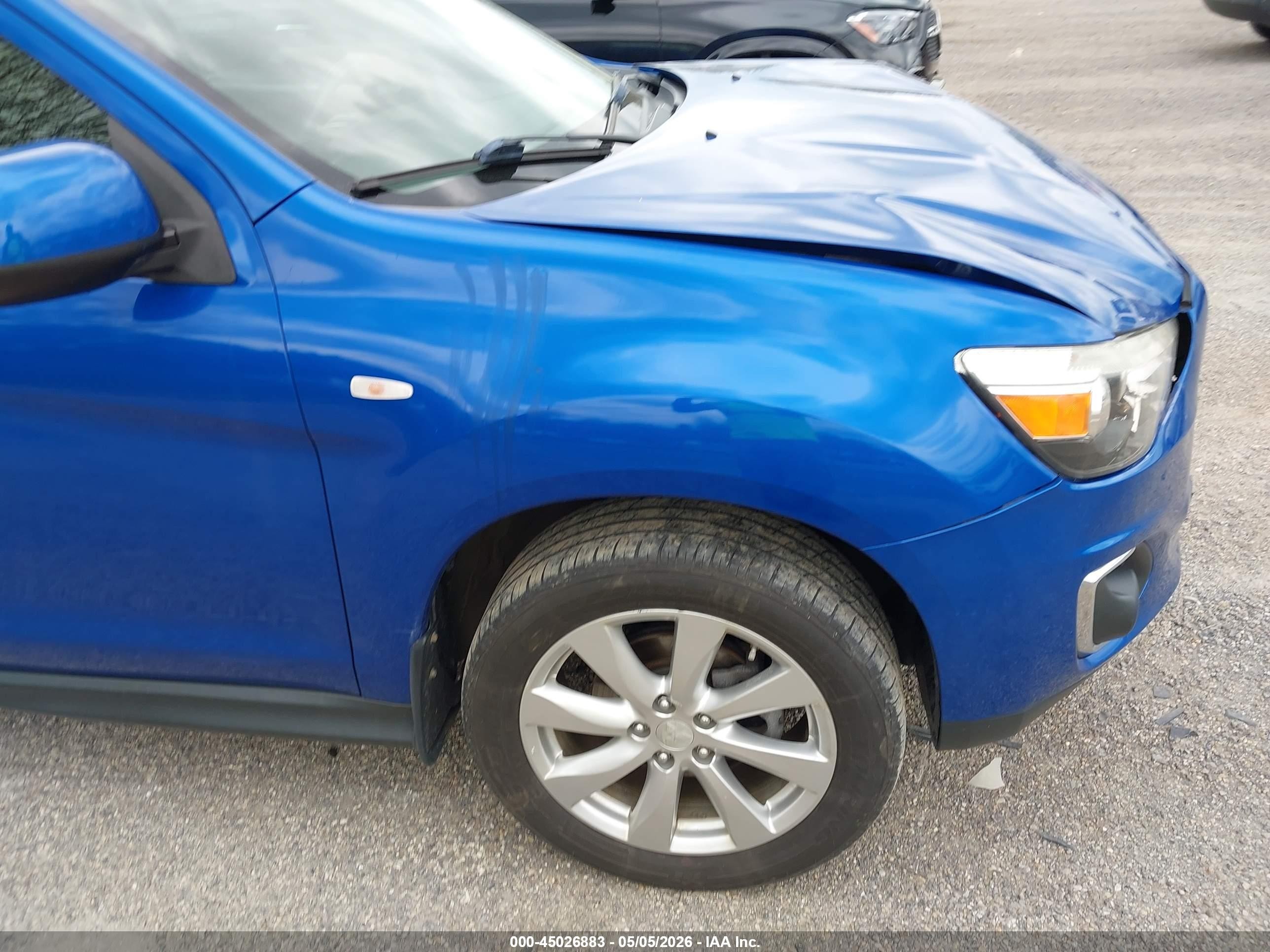 2015 Mitsubishi Outlander Sport Es Синий vin: 4A4AP3AU4FE061150