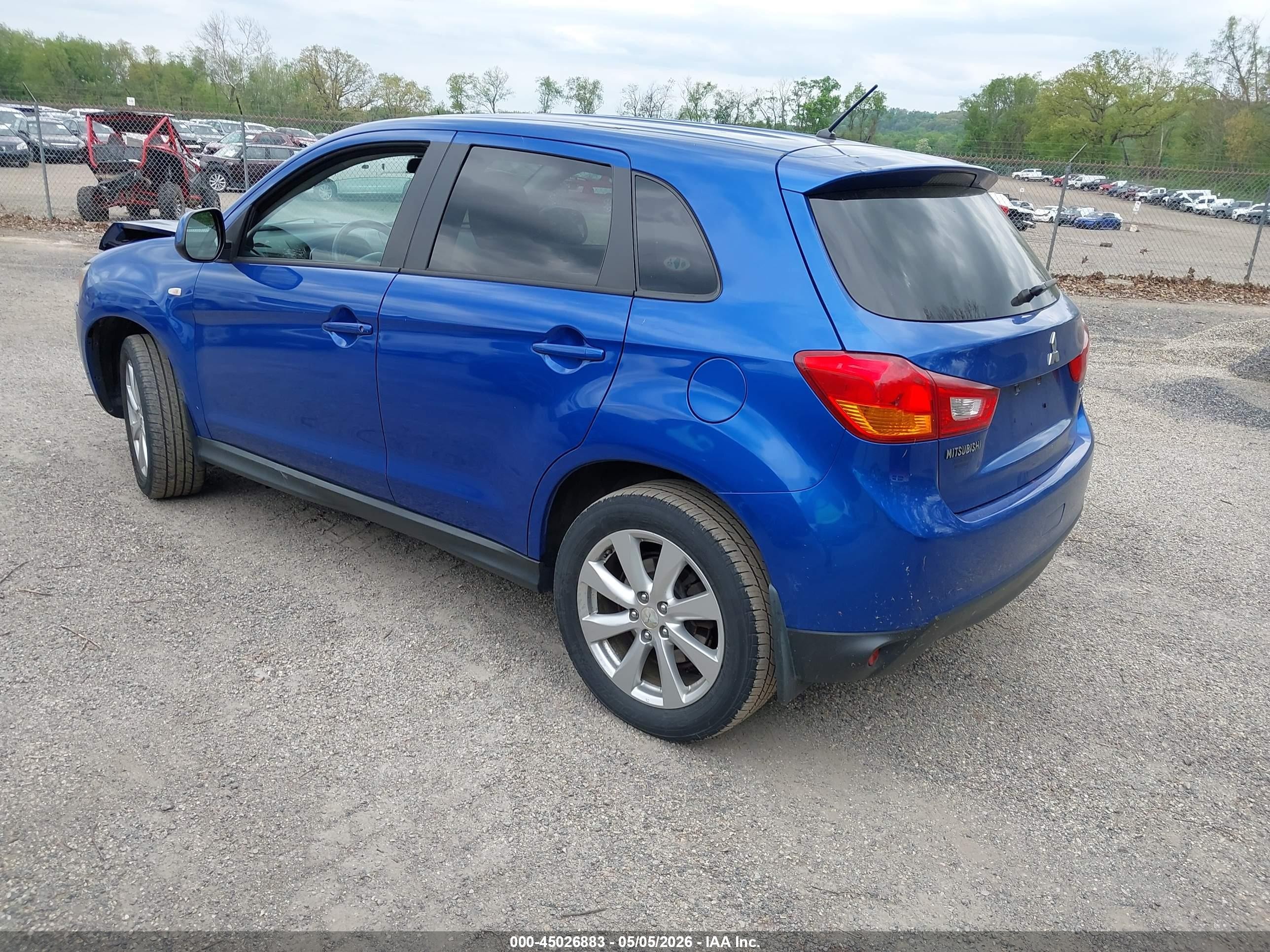 2015 Mitsubishi Outlander Sport Es Синий vin: 4A4AP3AU4FE061150