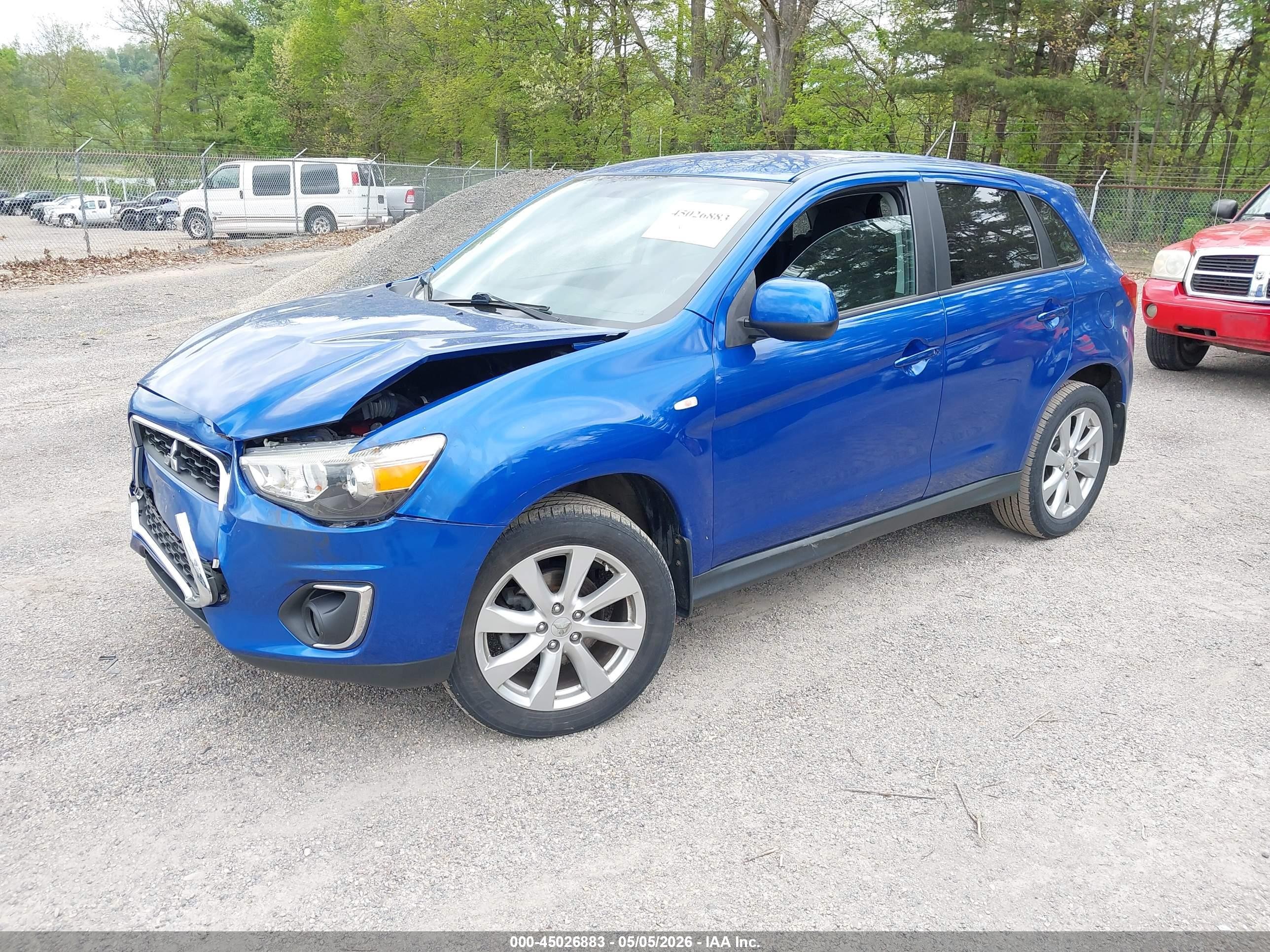 2015 Mitsubishi Outlander Sport Es Синий vin: 4A4AP3AU4FE061150