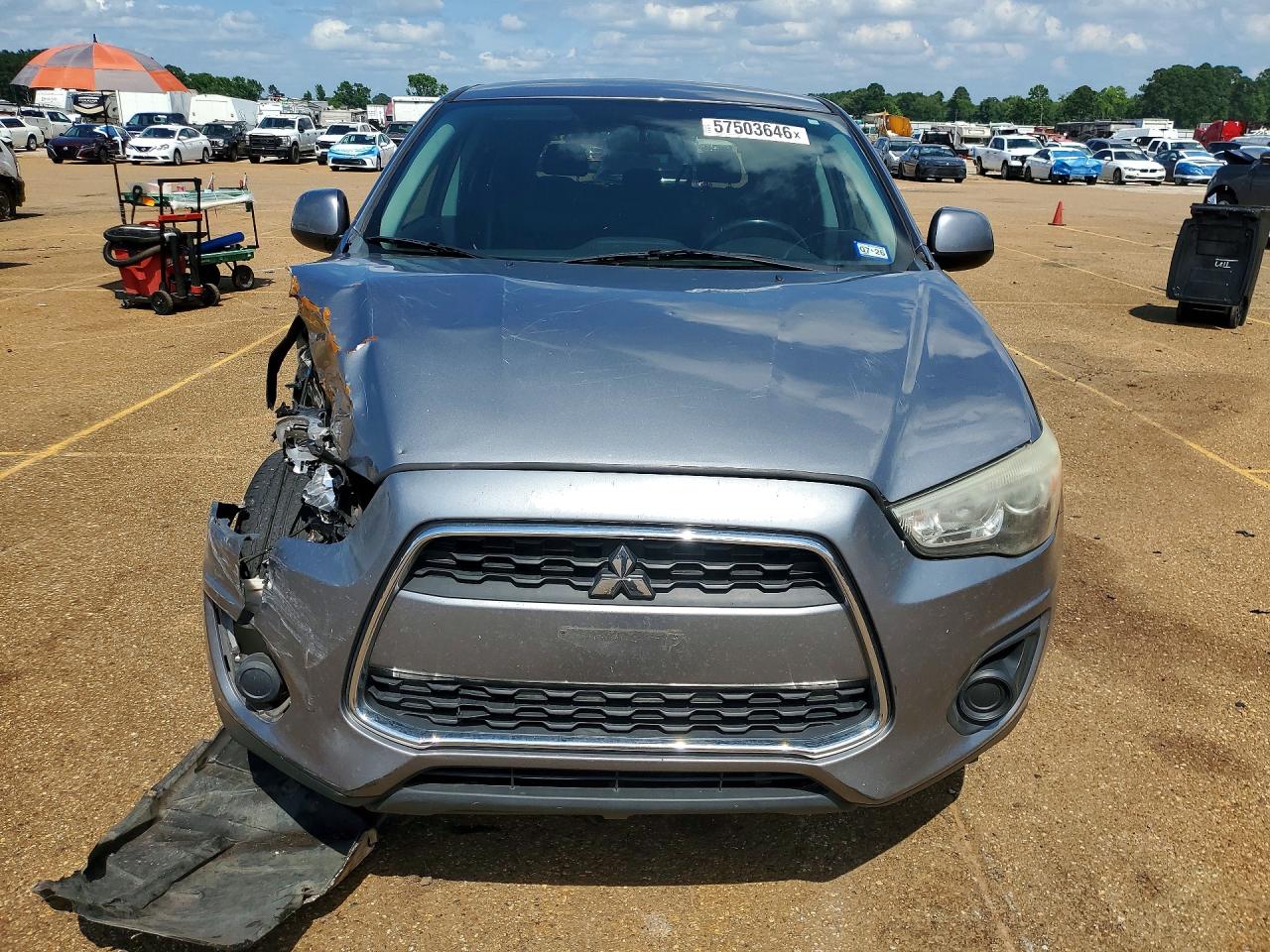 2014 Mitsubishi Outlander Sport Es Gray vin: 4A4AP3AU5EE007242