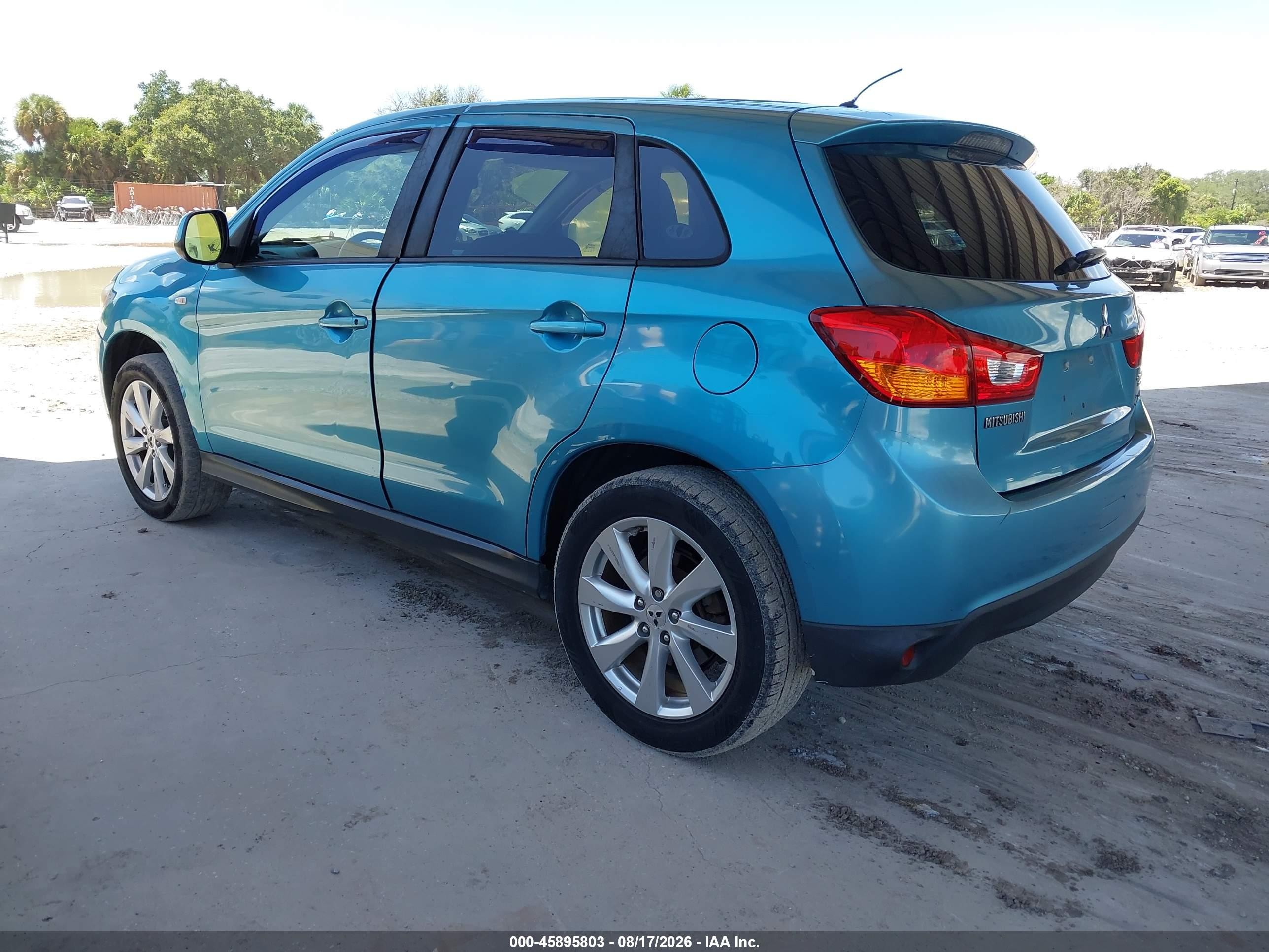 2014 Mitsubishi Outlander Sport Es Blue vin: 4A4AP3AU5EE024106