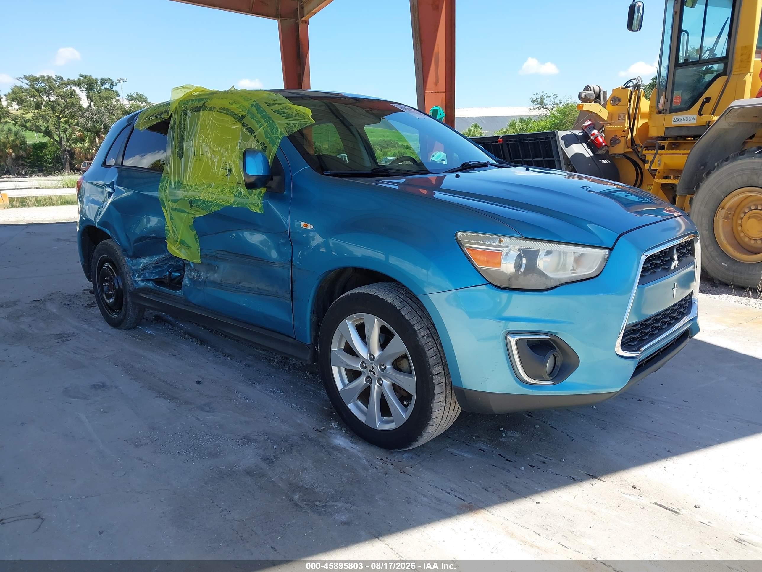 2014 Mitsubishi Outlander Sport Es Blue vin: 4A4AP3AU5EE024106