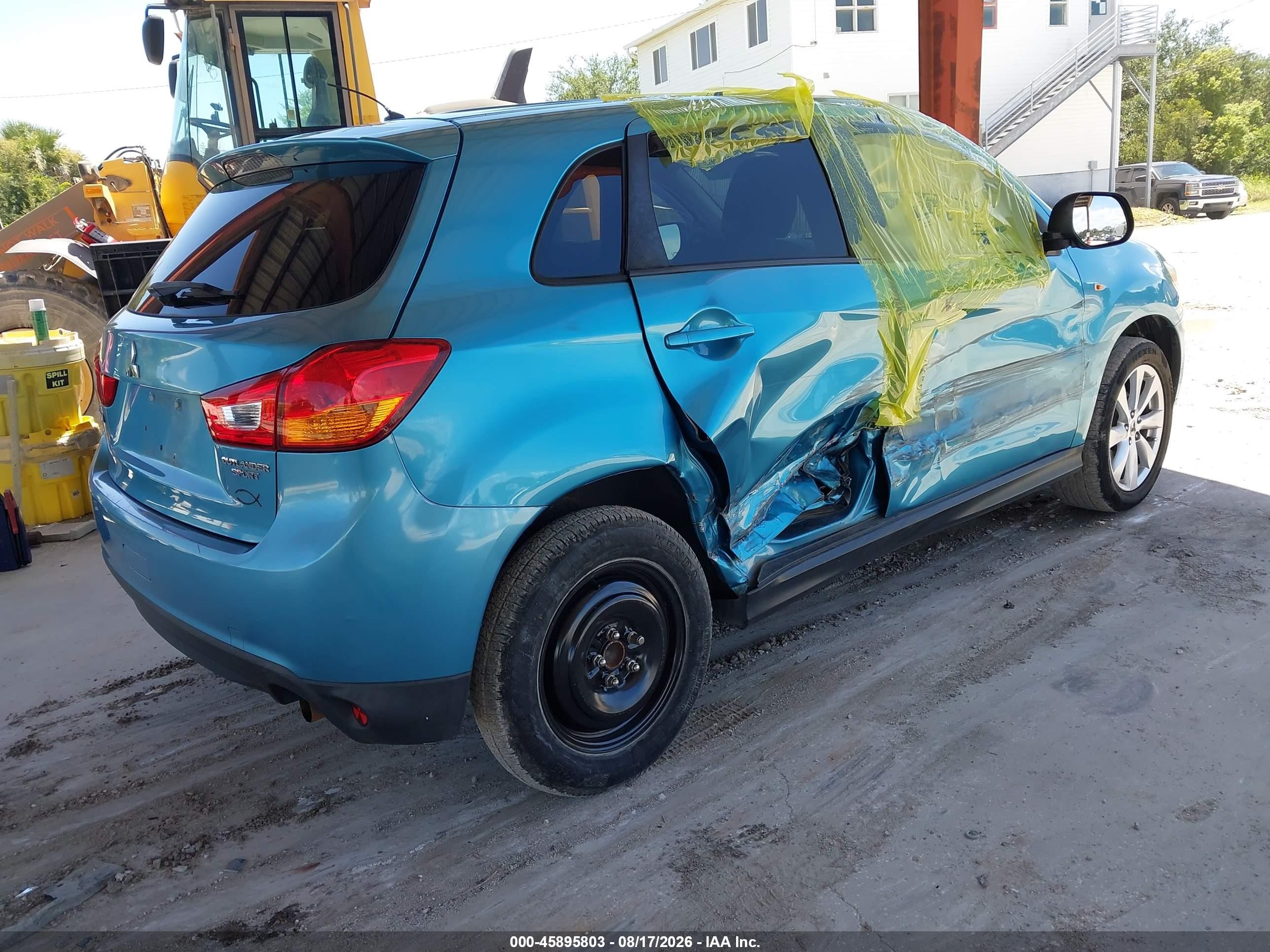 2014 Mitsubishi Outlander Sport Es Blue vin: 4A4AP3AU5EE024106