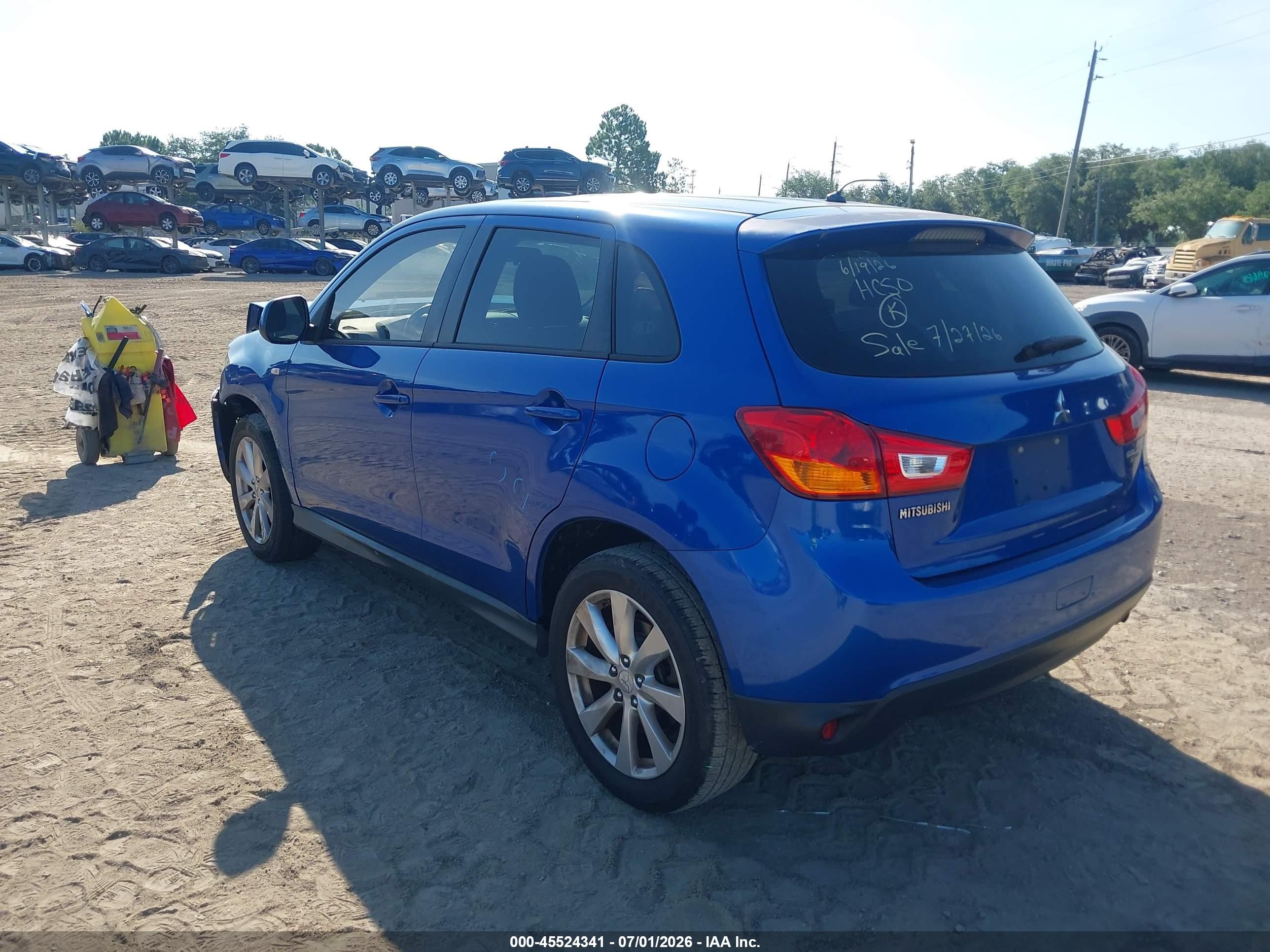 2015 Mitsubishi Outlander Sport Es Blue vin: 4A4AP3AU5FE007193