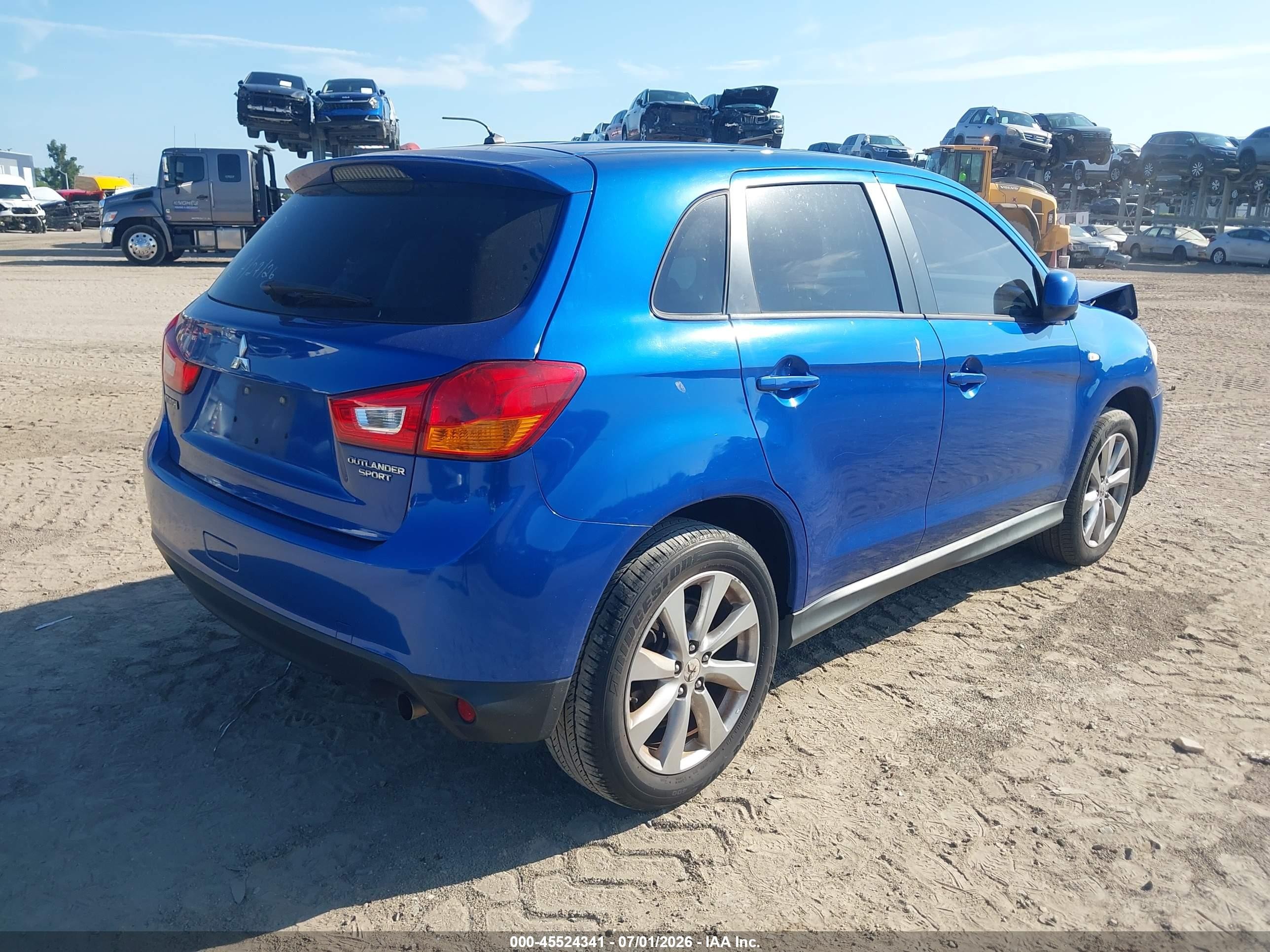 2015 Mitsubishi Outlander Sport Es Blue vin: 4A4AP3AU5FE007193
