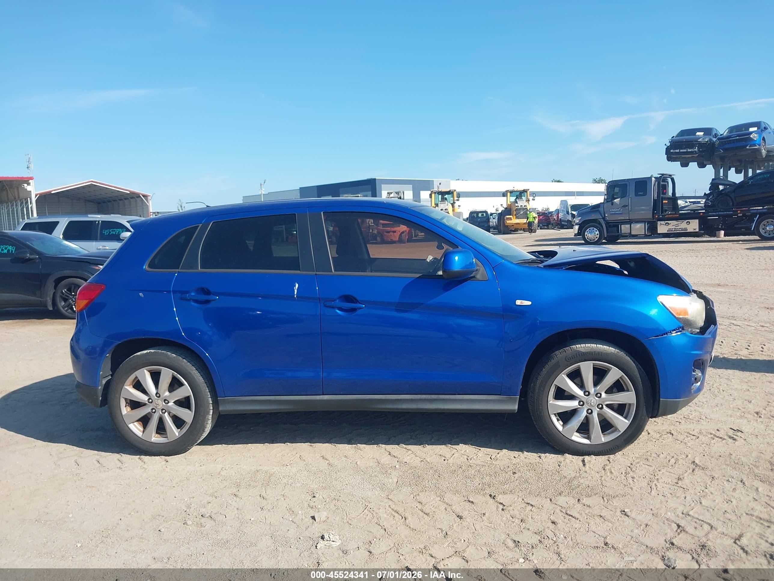 2015 Mitsubishi Outlander Sport Es Blue vin: 4A4AP3AU5FE007193