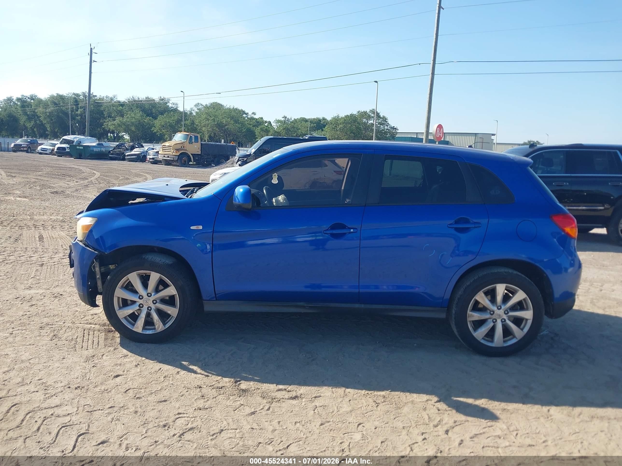 2015 Mitsubishi Outlander Sport Es Blue vin: 4A4AP3AU5FE007193