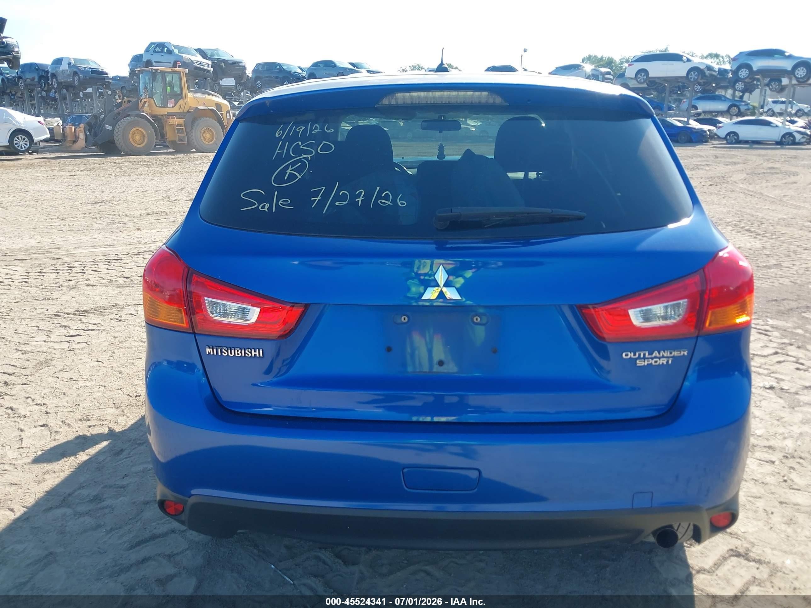 2015 Mitsubishi Outlander Sport Es Blue vin: 4A4AP3AU5FE007193