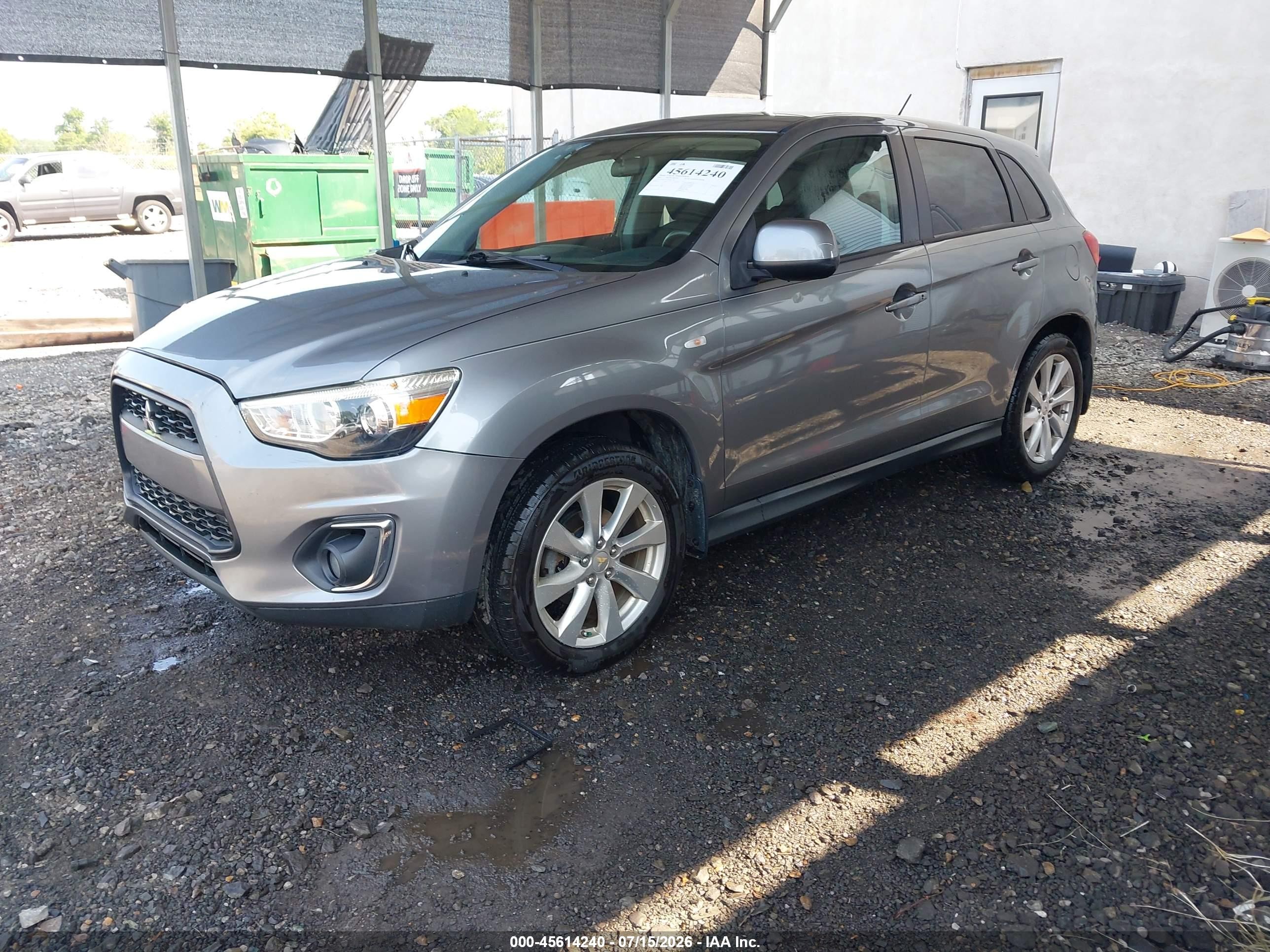 2015 Mitsubishi Outlander Sport Es Gray vin: 4A4AP3AU5FE017397
