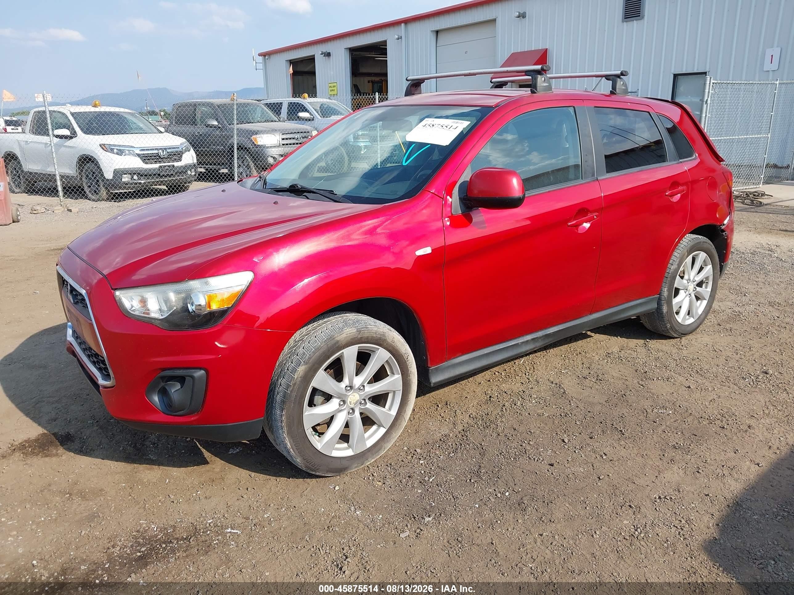 2013 Mitsubishi Outlander Sport Es Red vin: 4A4AP3AU6DE012531