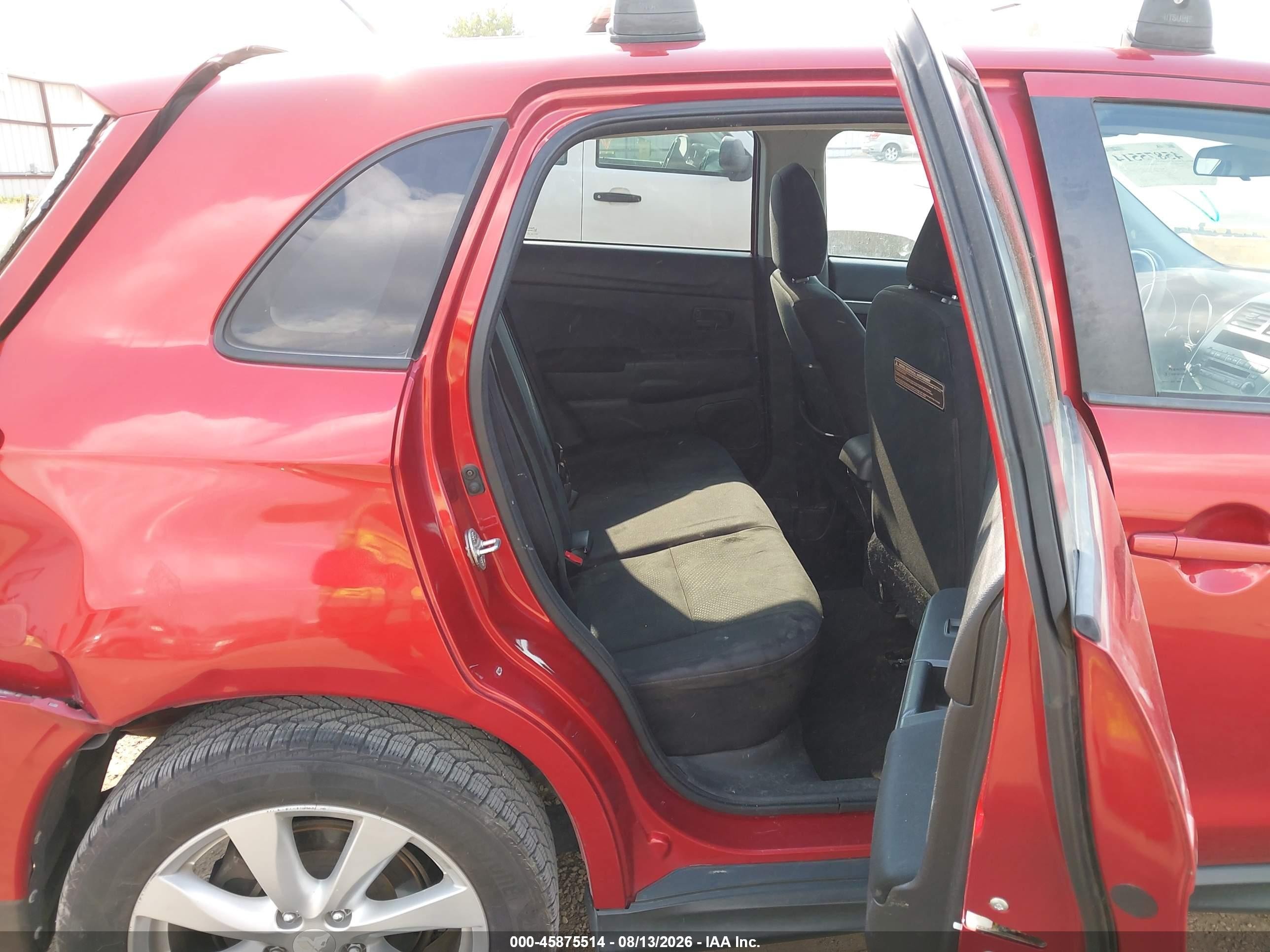 2013 Mitsubishi Outlander Sport Es Red vin: 4A4AP3AU6DE012531