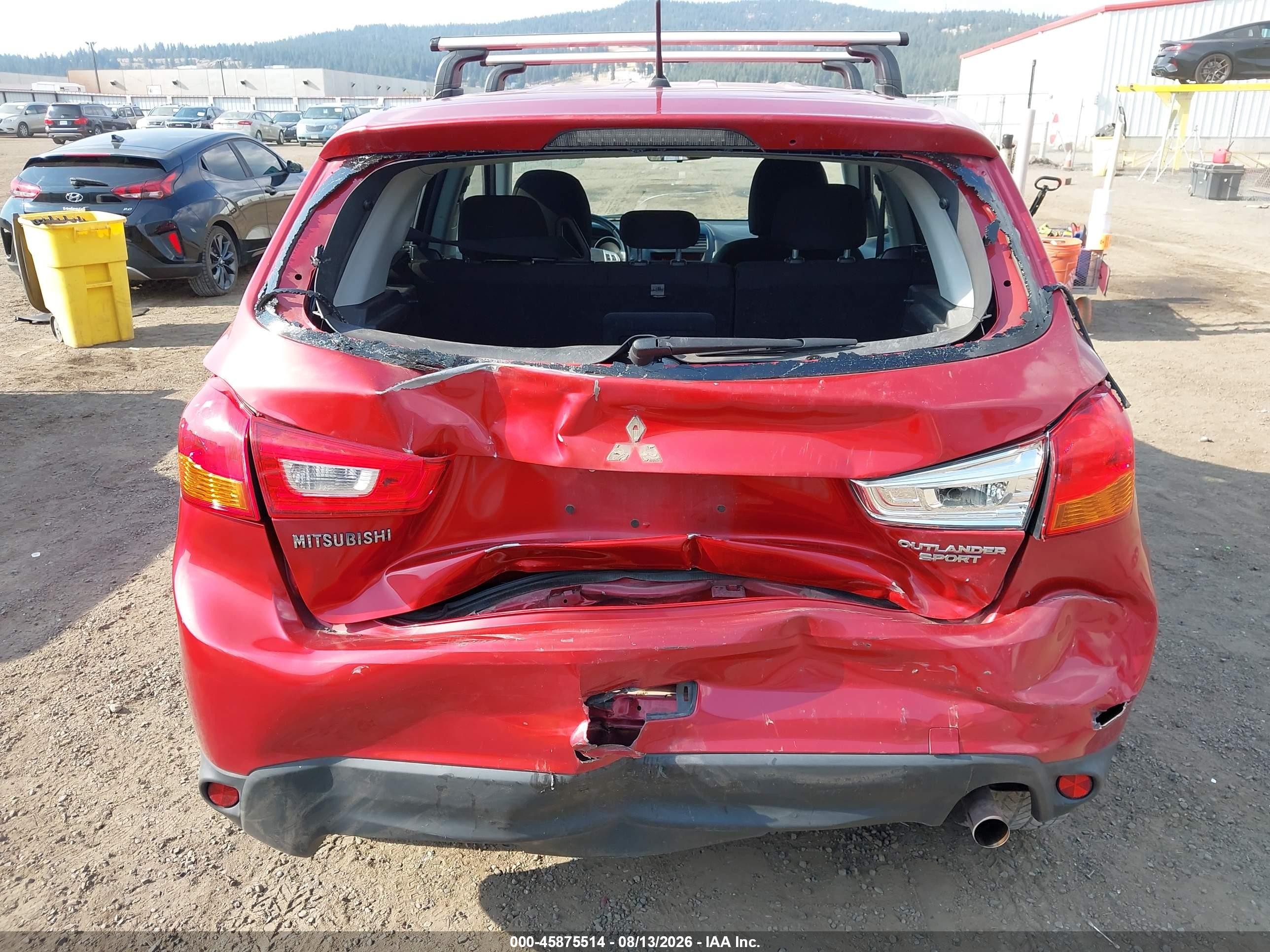 2013 Mitsubishi Outlander Sport Es Red vin: 4A4AP3AU6DE012531