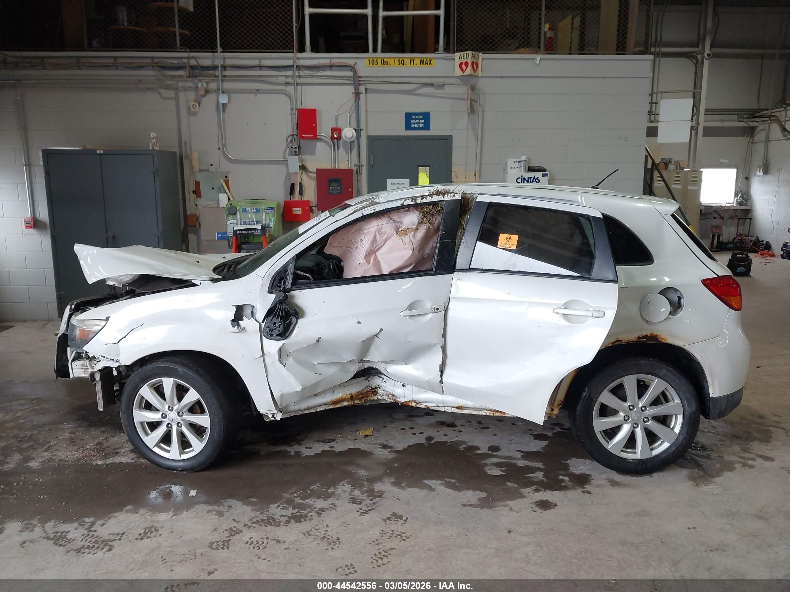 2014 Mitsubishi Outlander Sport Es White vin: 4A4AP3AU6EE013650