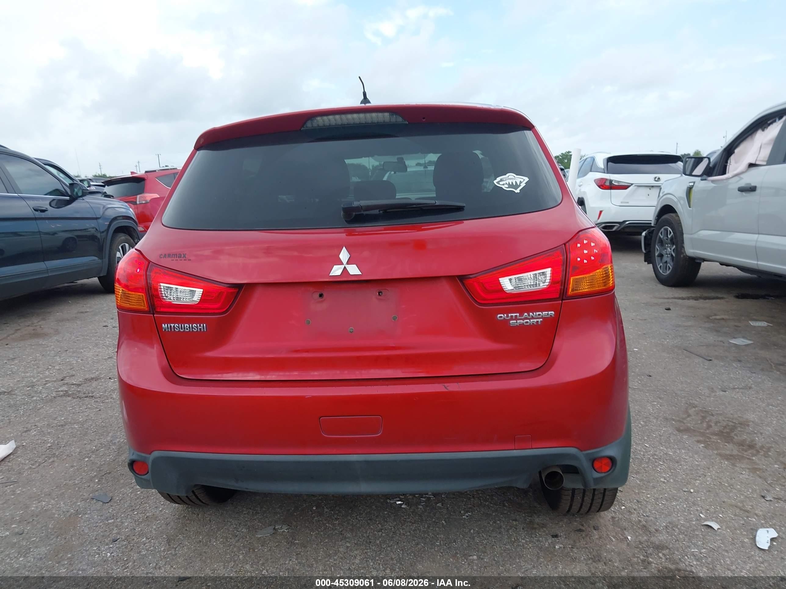 2015 Mitsubishi Outlander Sport Es Red vin: 4A4AP3AU6FE009437