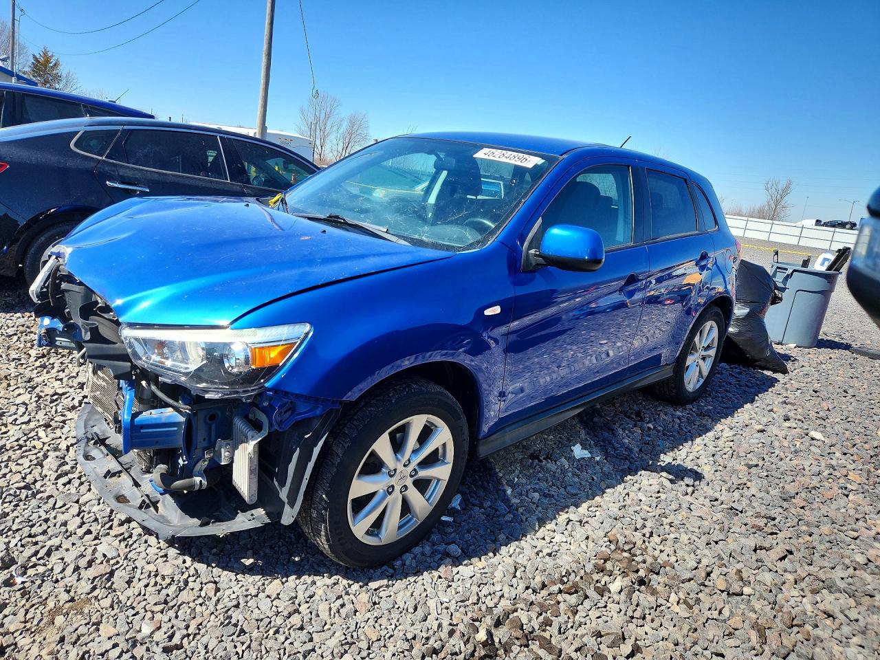 2015 Mitsubishi Outlander Sport Es Синий vin: 4A4AP3AU6FE050313