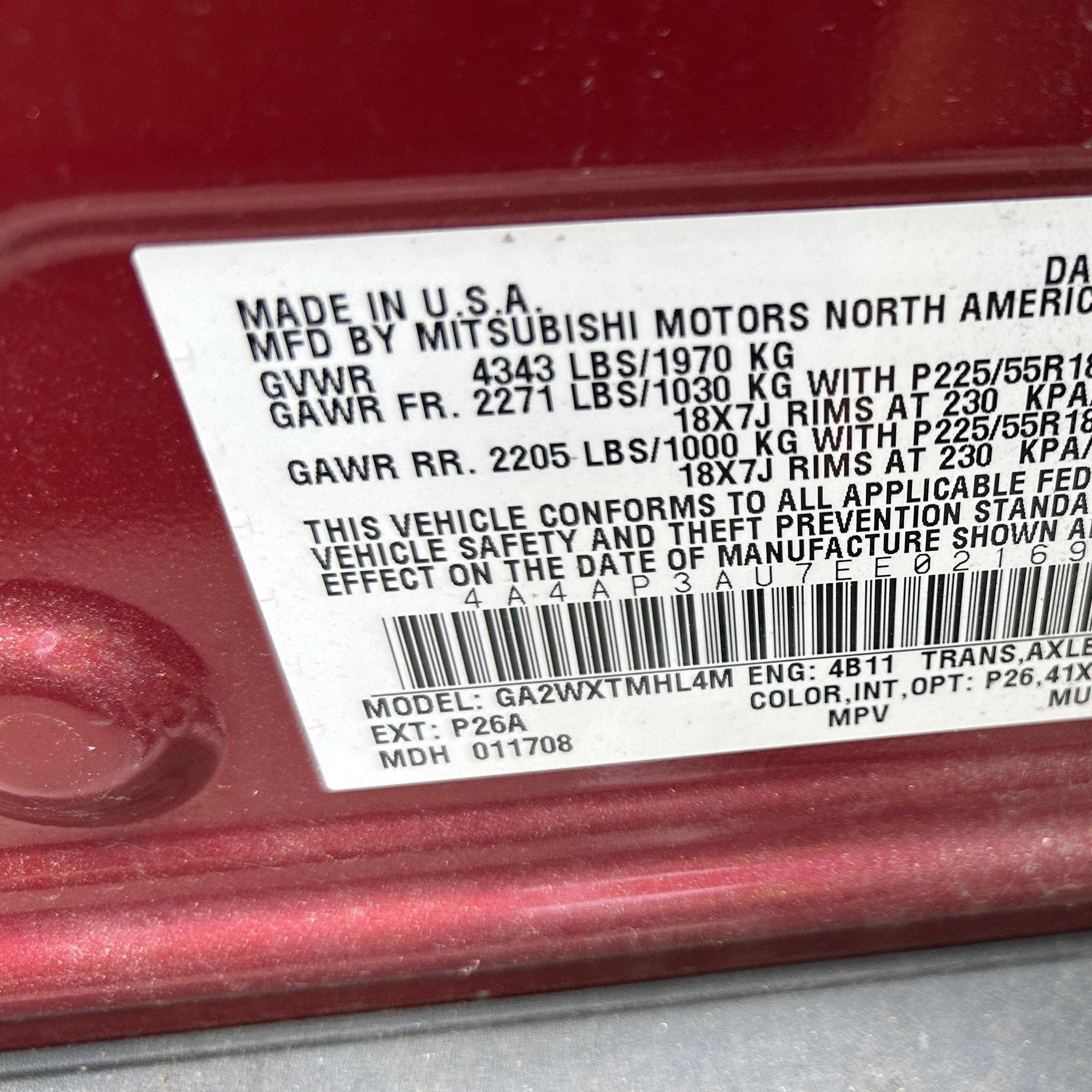 2014 Mitsubishi Outlander Sport Es Red vin: 4A4AP3AU7EE021692