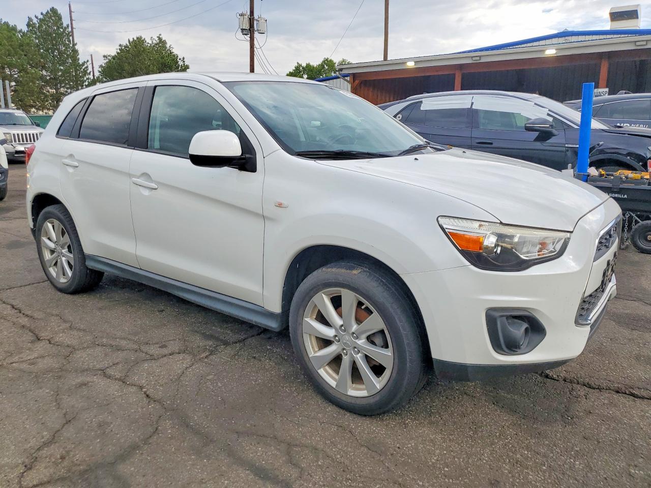 2014 Mitsubishi Outlander Sport Es White vin: 4A4AP3AU7EE026780