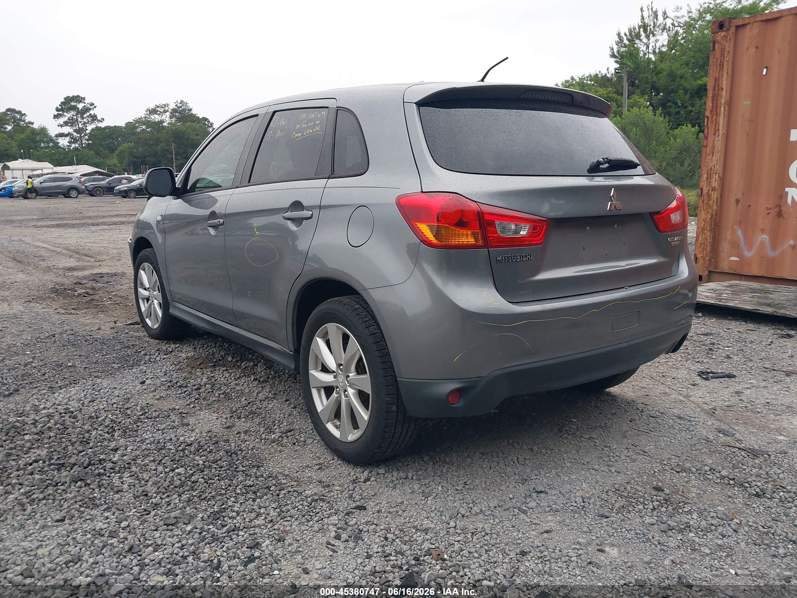 2015 Mitsubishi Outlander Sport Es Gray vin: 4A4AP3AU7FE043225
