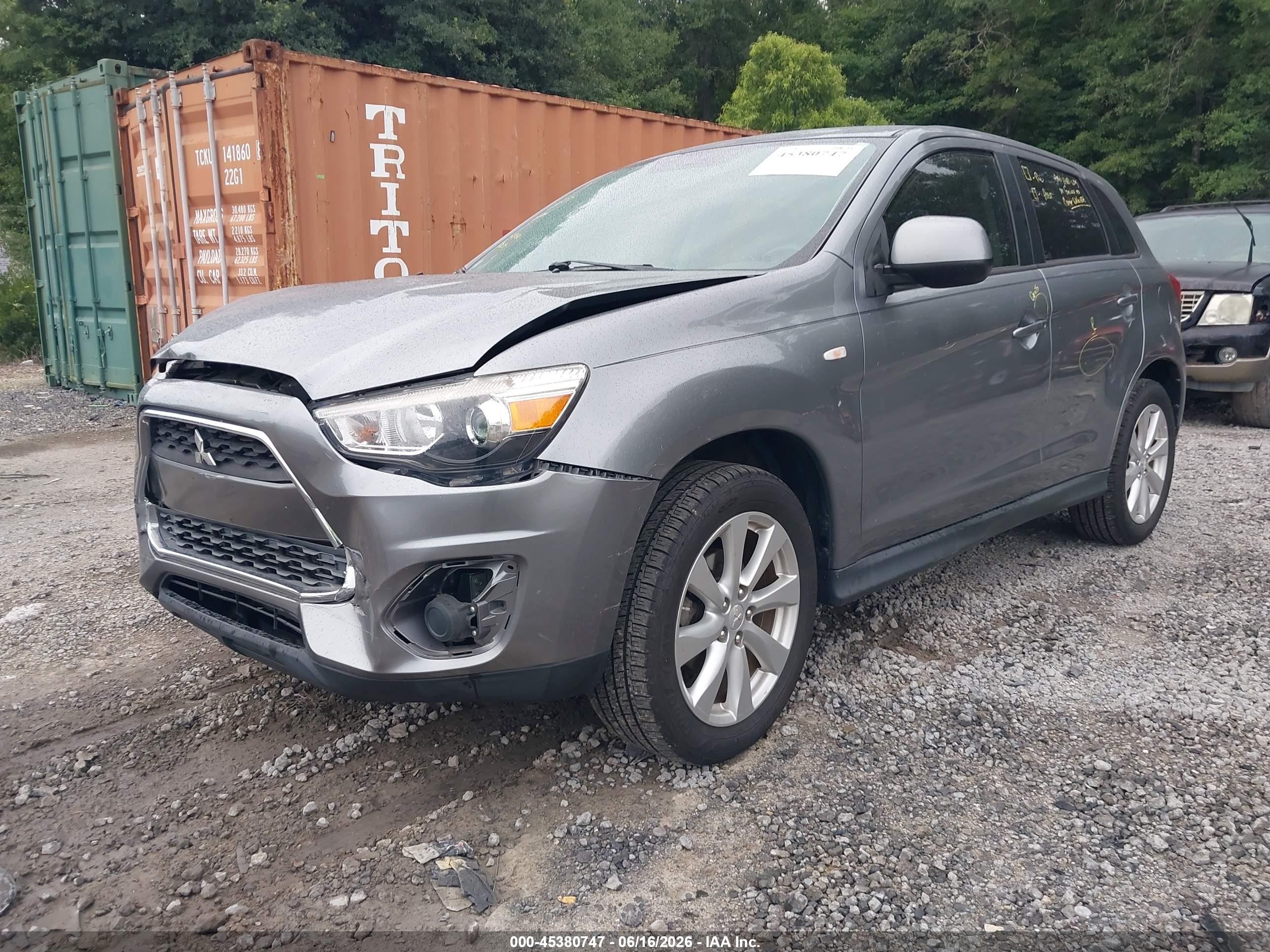 2015 Mitsubishi Outlander Sport Es Gray vin: 4A4AP3AU7FE043225